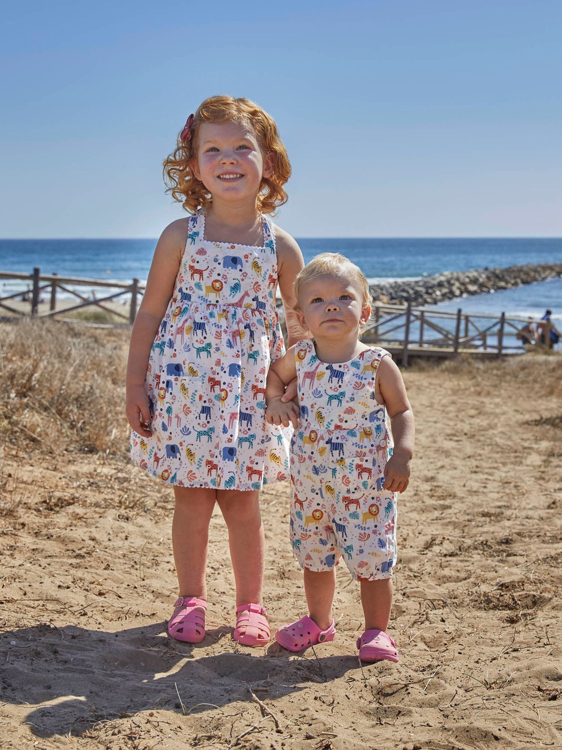 Cream Safari Print Dungarees - Image 4 of 6