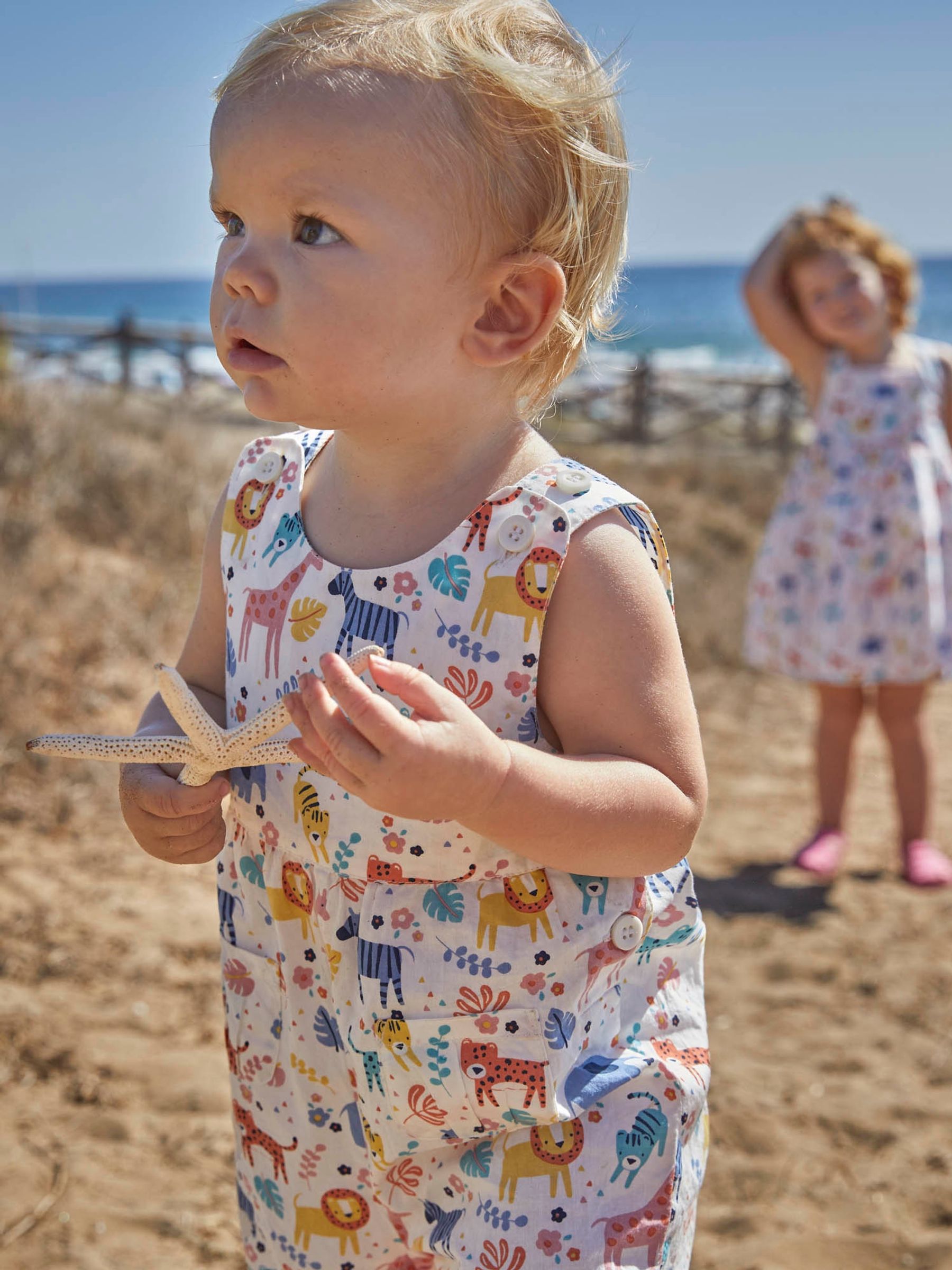Cream Safari Print Dungarees - Image 6 of 6