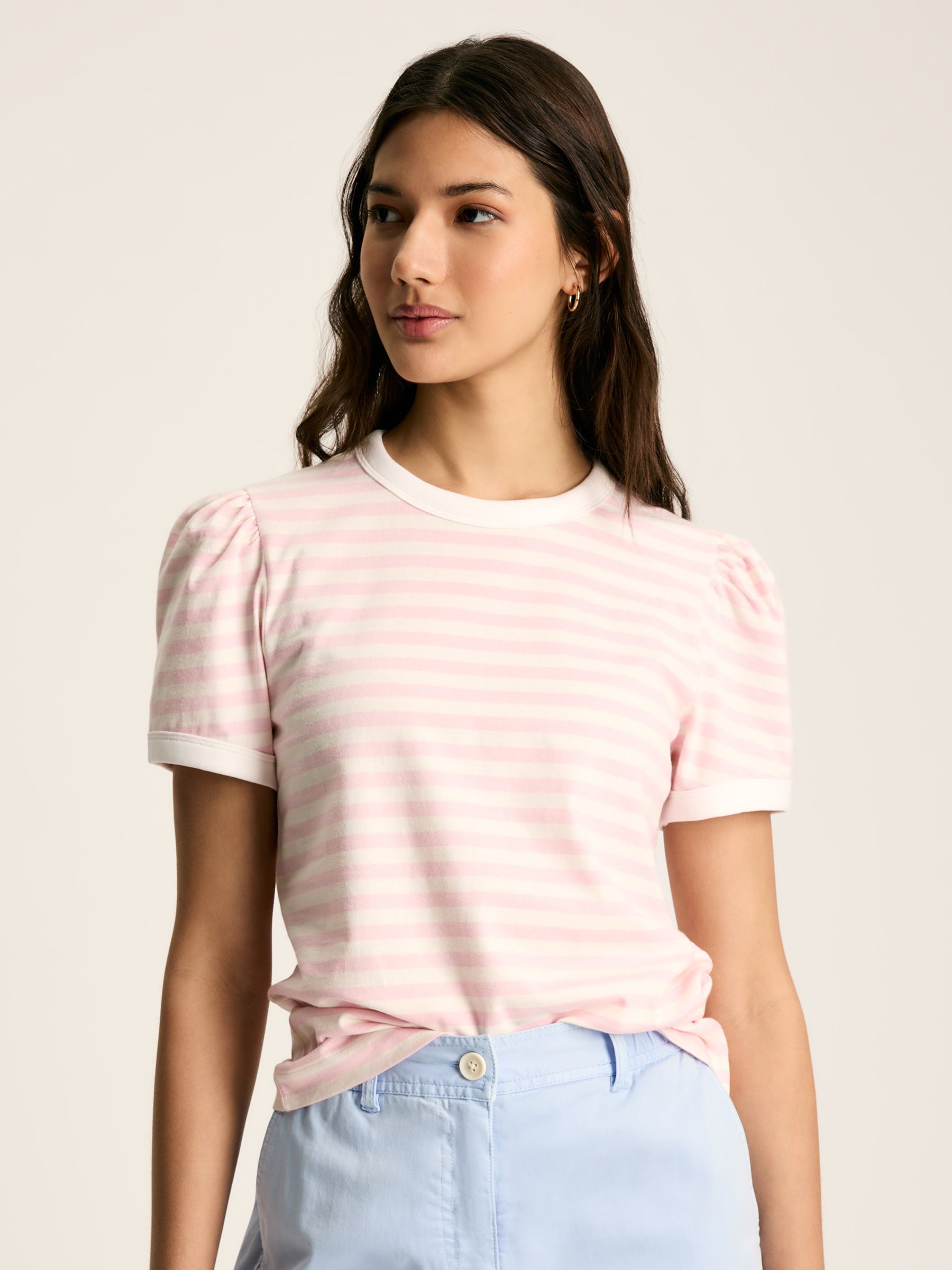 Erin Pink/Cream Short Sleeve T-Shirt - Image 1 of 8 Erin Pink/Cream Short Sleeve T-Shirt - Image 1 of 8