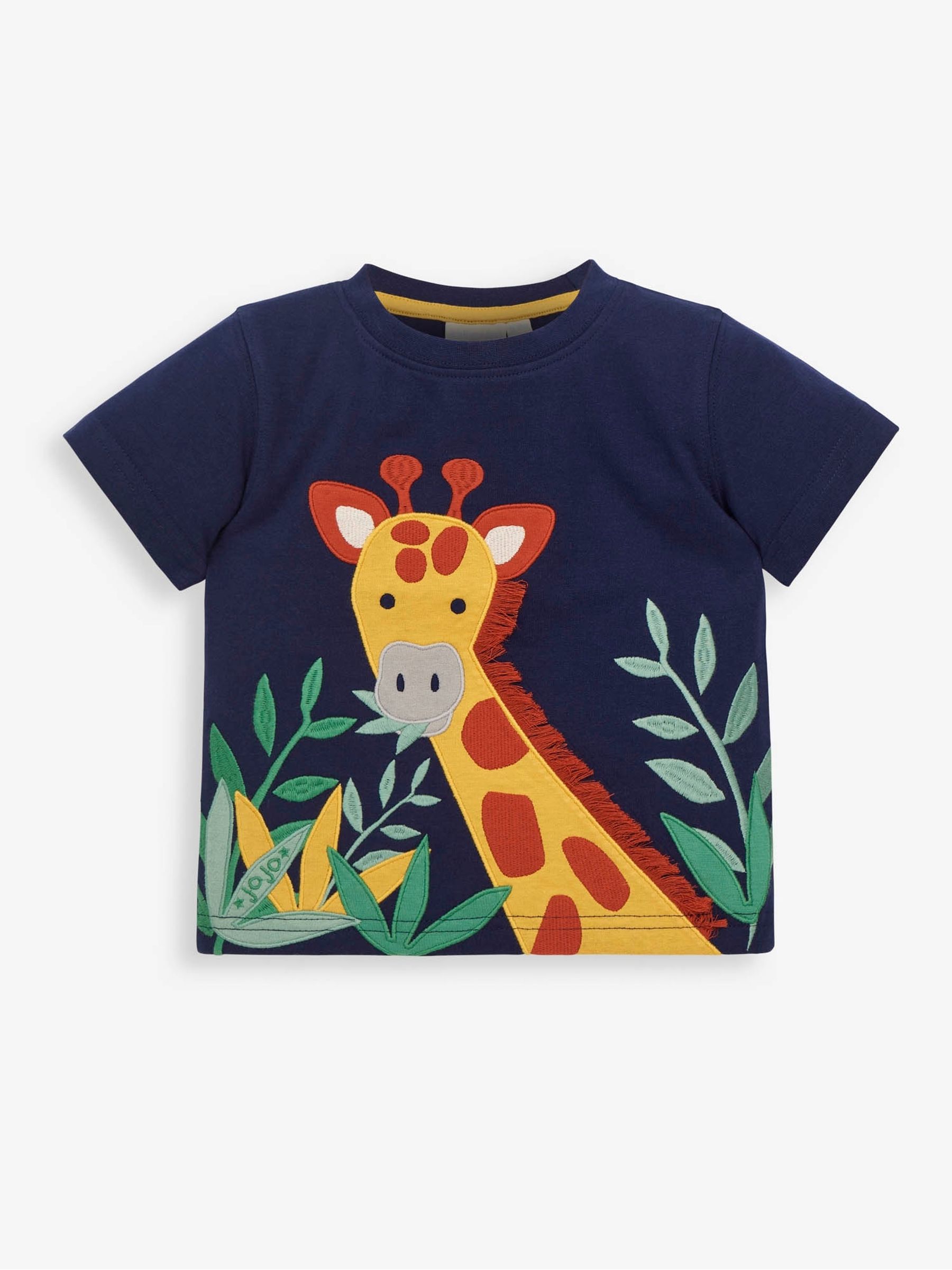 Navy Kids' Giraffe Appliqué T-Shirt - Image 1 of 5