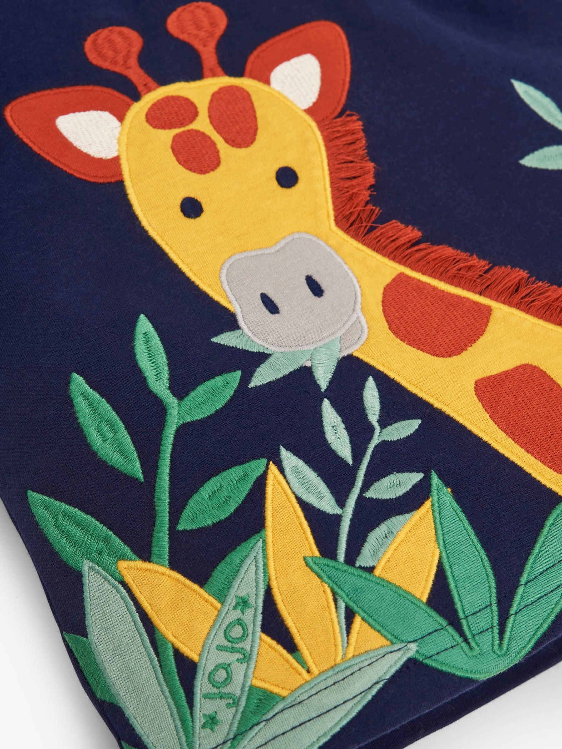 Navy Kids' Giraffe Appliqué T-Shirt - Image 2 of 5