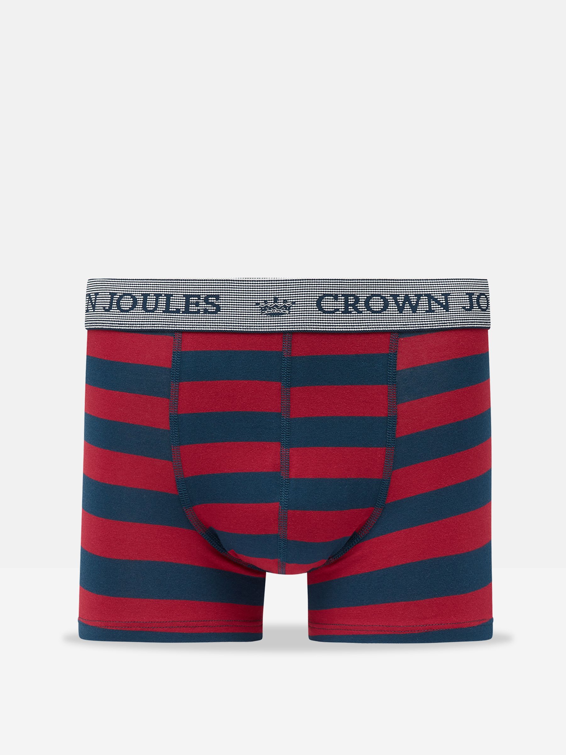 Crown Joules Navy & Red Crest Pack of Two Cotton Boxers - Image 3 of 4