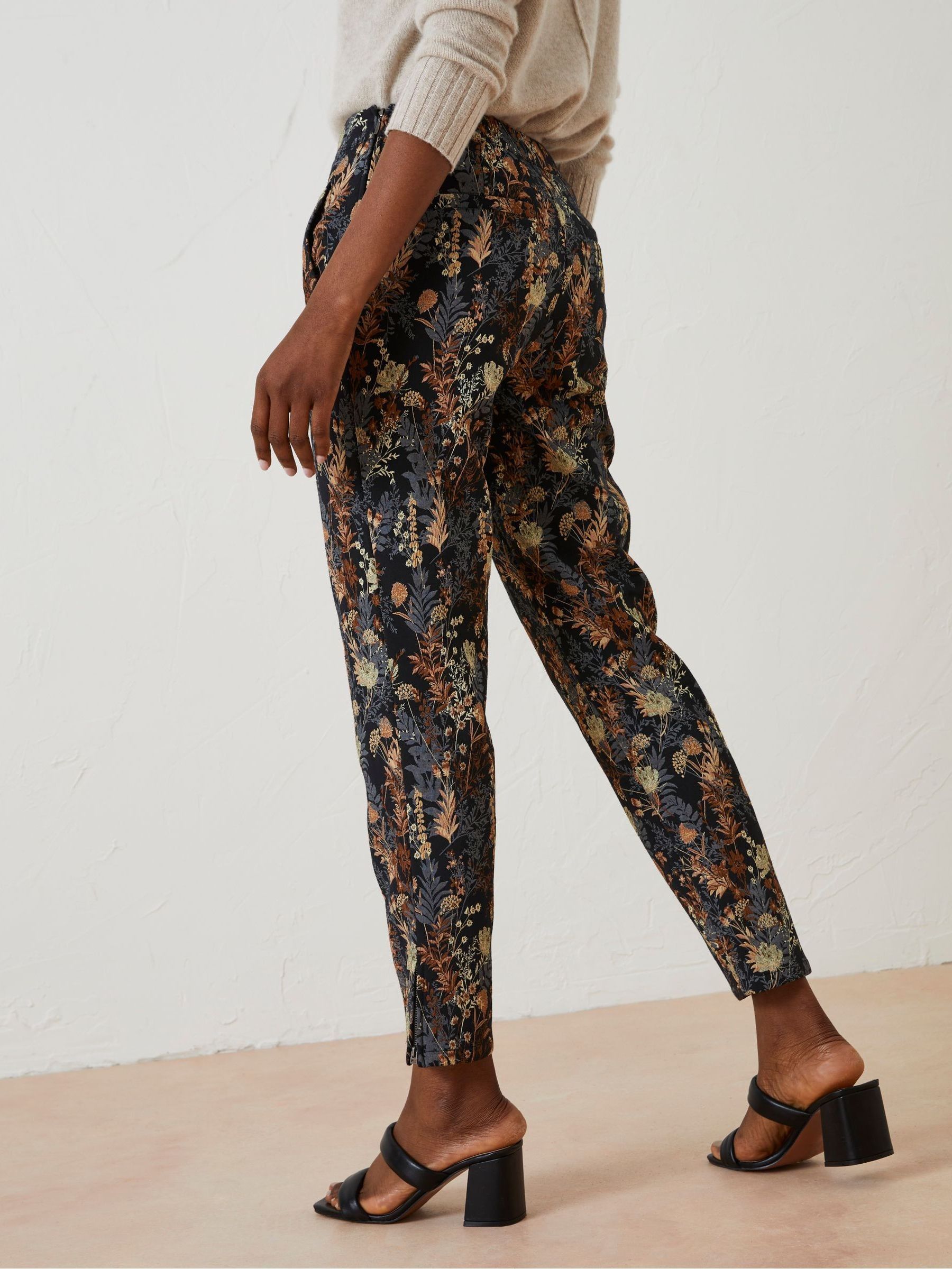 Black Isobelle Jacquard Trousers - Image 2 of 6