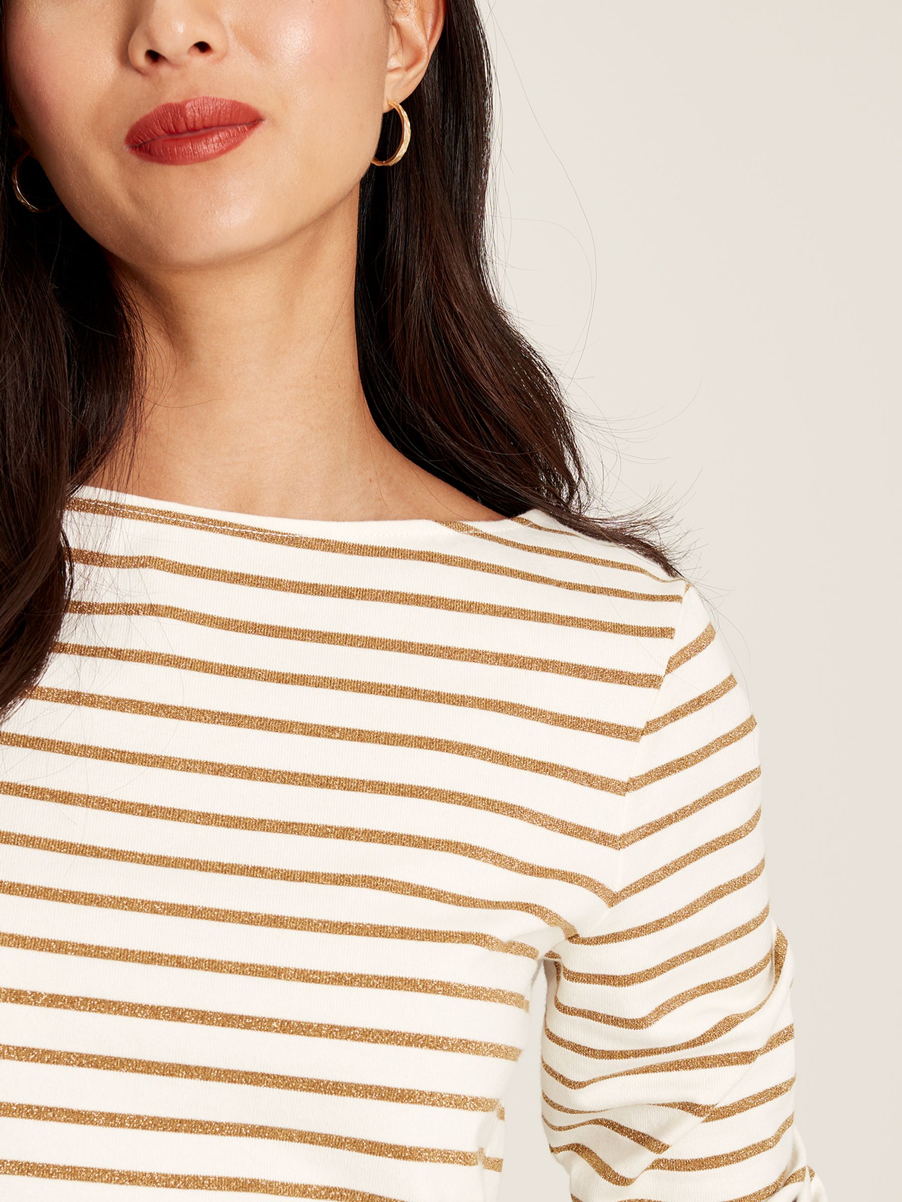 Harbour Gold Sparkly Long Sleeve Breton Top - Image 2 of 3