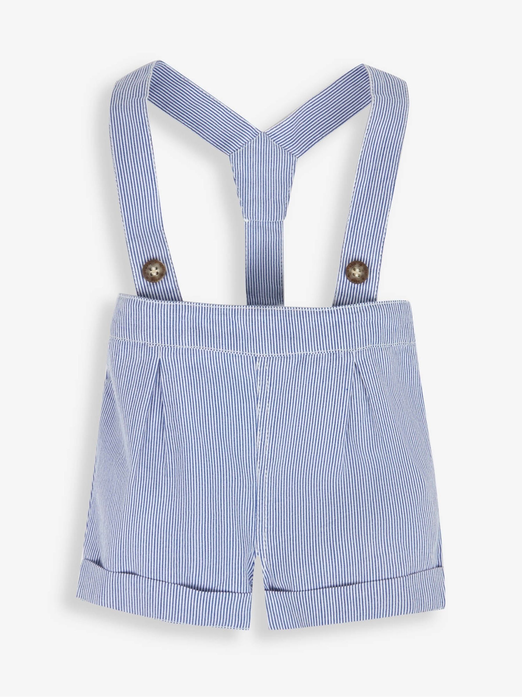 Blue 2-Piece Blue & White Peter Pan Collar Shirt & Shorts Set - Image 5 of 7