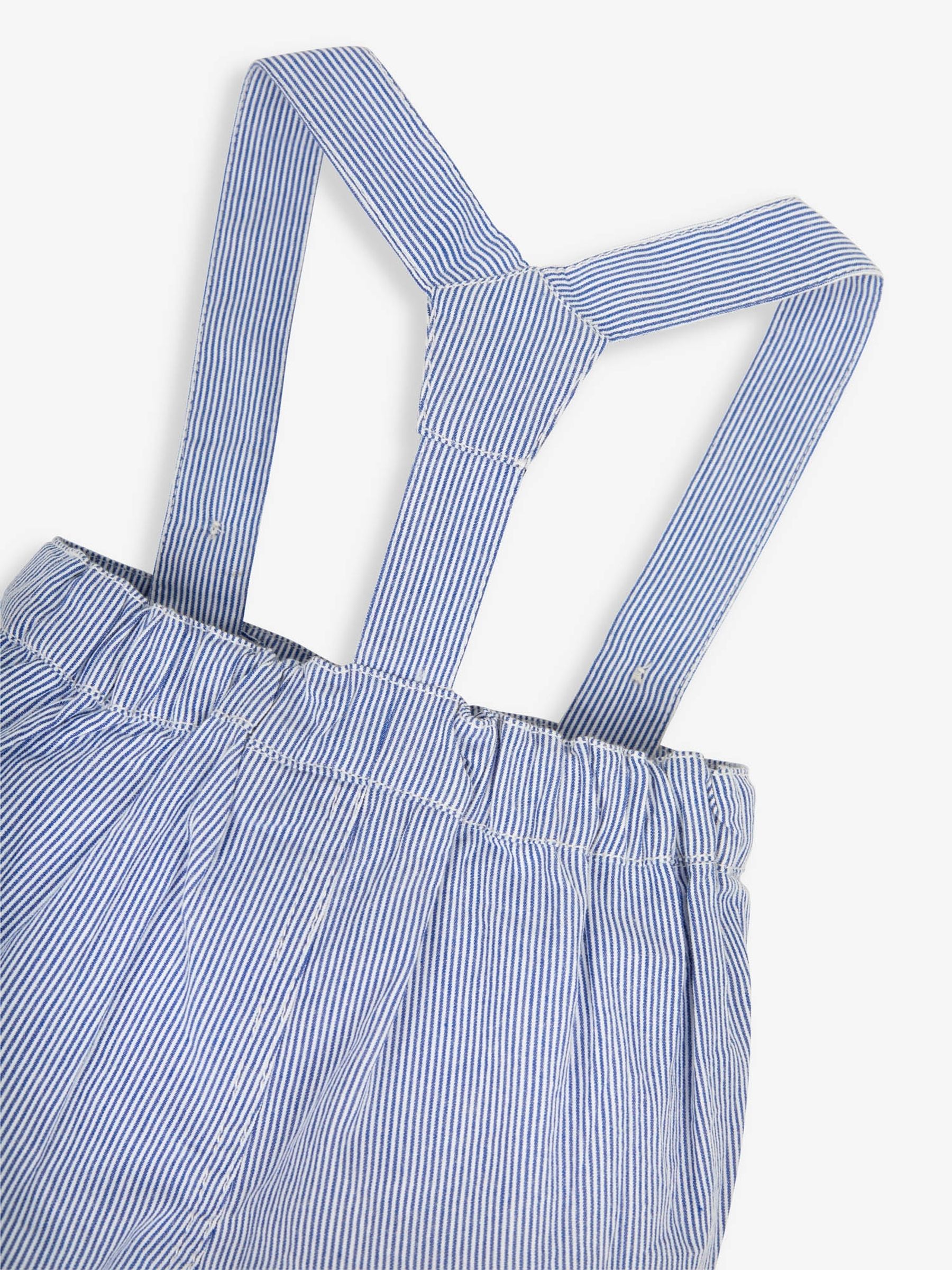 Blue 2-Piece Blue & White Peter Pan Collar Shirt & Shorts Set - Image 6 of 7