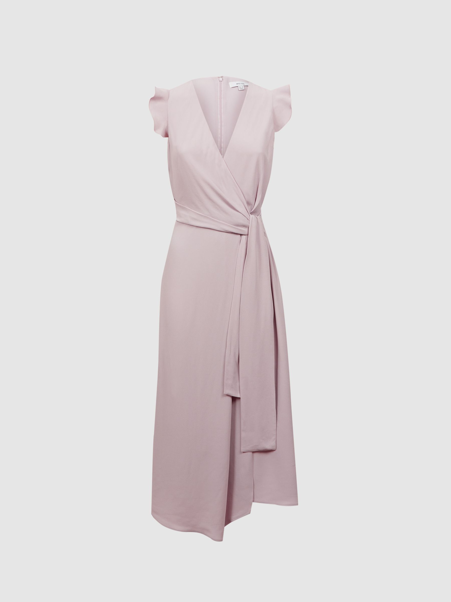 Wrap Tie Midi Dress in Lilac - Image 2 of 4