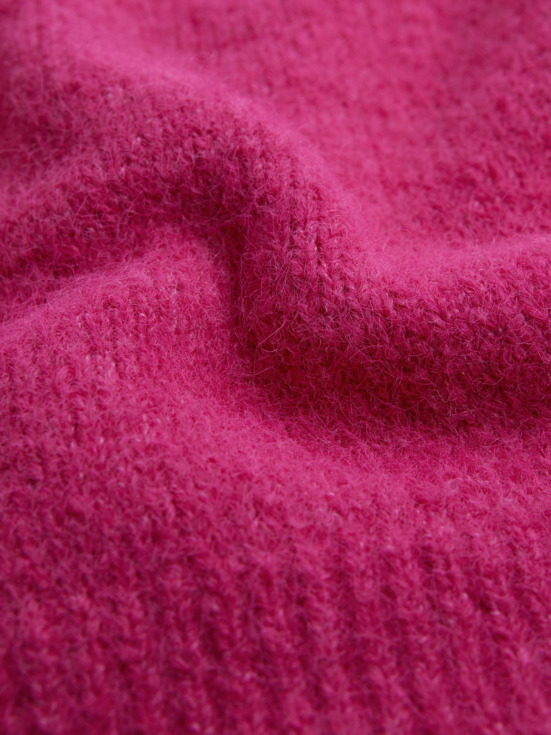 Florere Fluffy Crew Neck Jumper in Bright Pink - Image 6 of 6