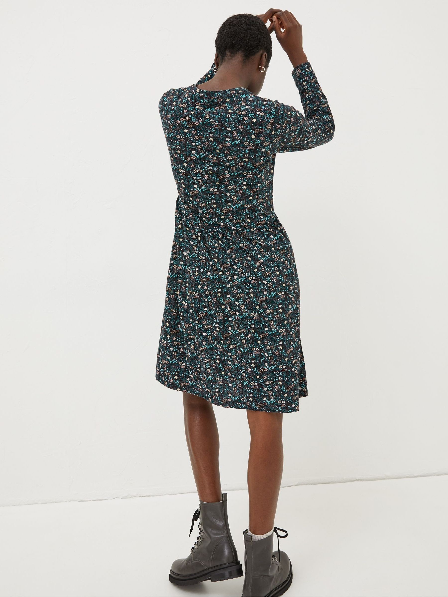 Black Elsie Evergreen Jersey Dress - Image 2 of 5 Black Elsie Evergreen Jersey Dress - Image 2 of 5