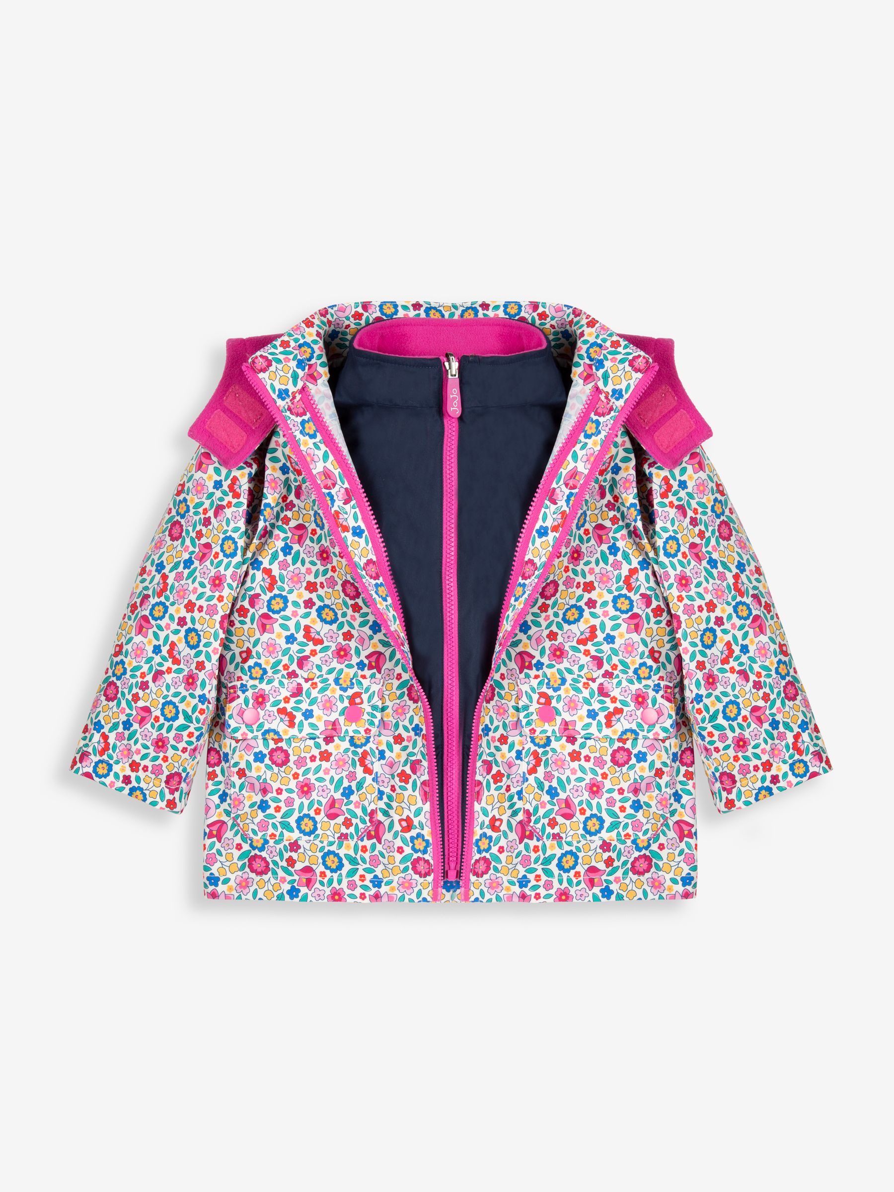 Pink Meadow 4-in-1 Waterproof Polarfleece Jacket | JoJo Maman Bébé