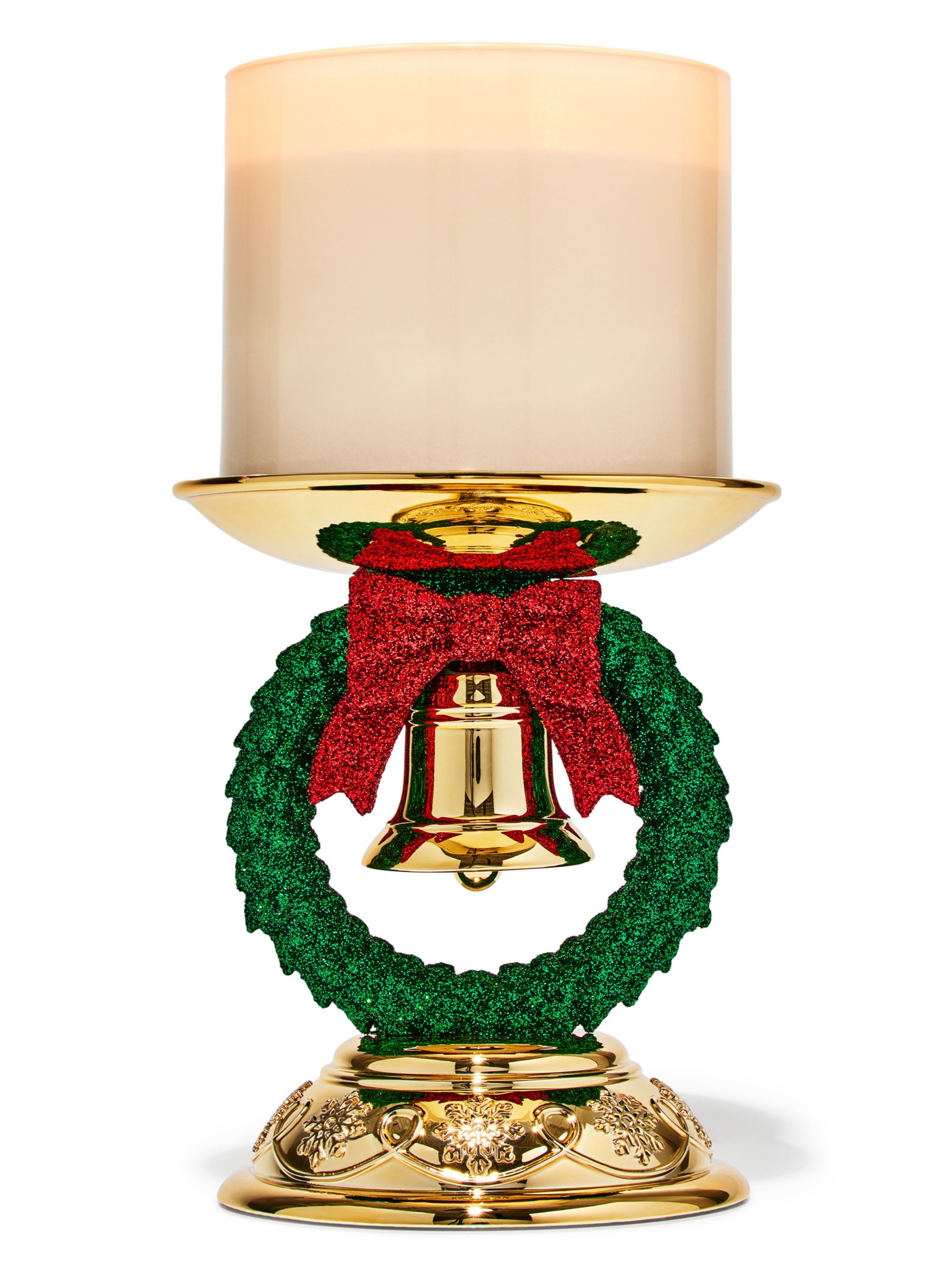 Christmas Wreath 3-Wick Candle Holder - Image 1 of 1
