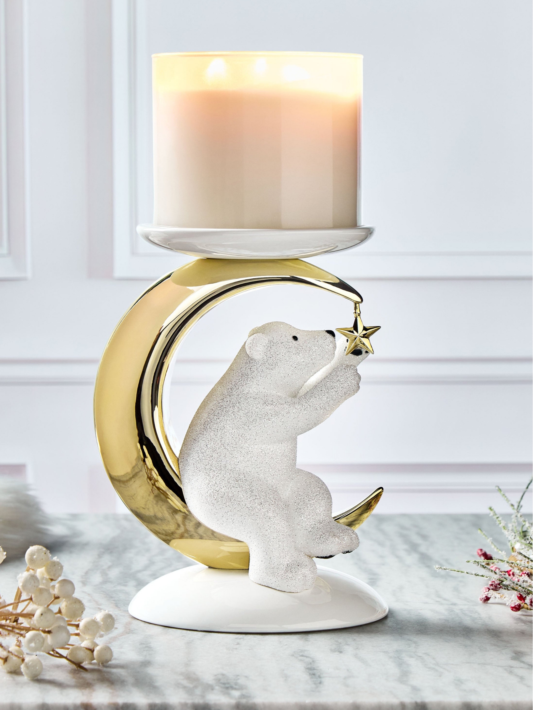 Bear Moon 3-Wick Candle Holder - Image 2 of 3 Bear Moon 3-Wick Candle Holder - Image 2 of 3