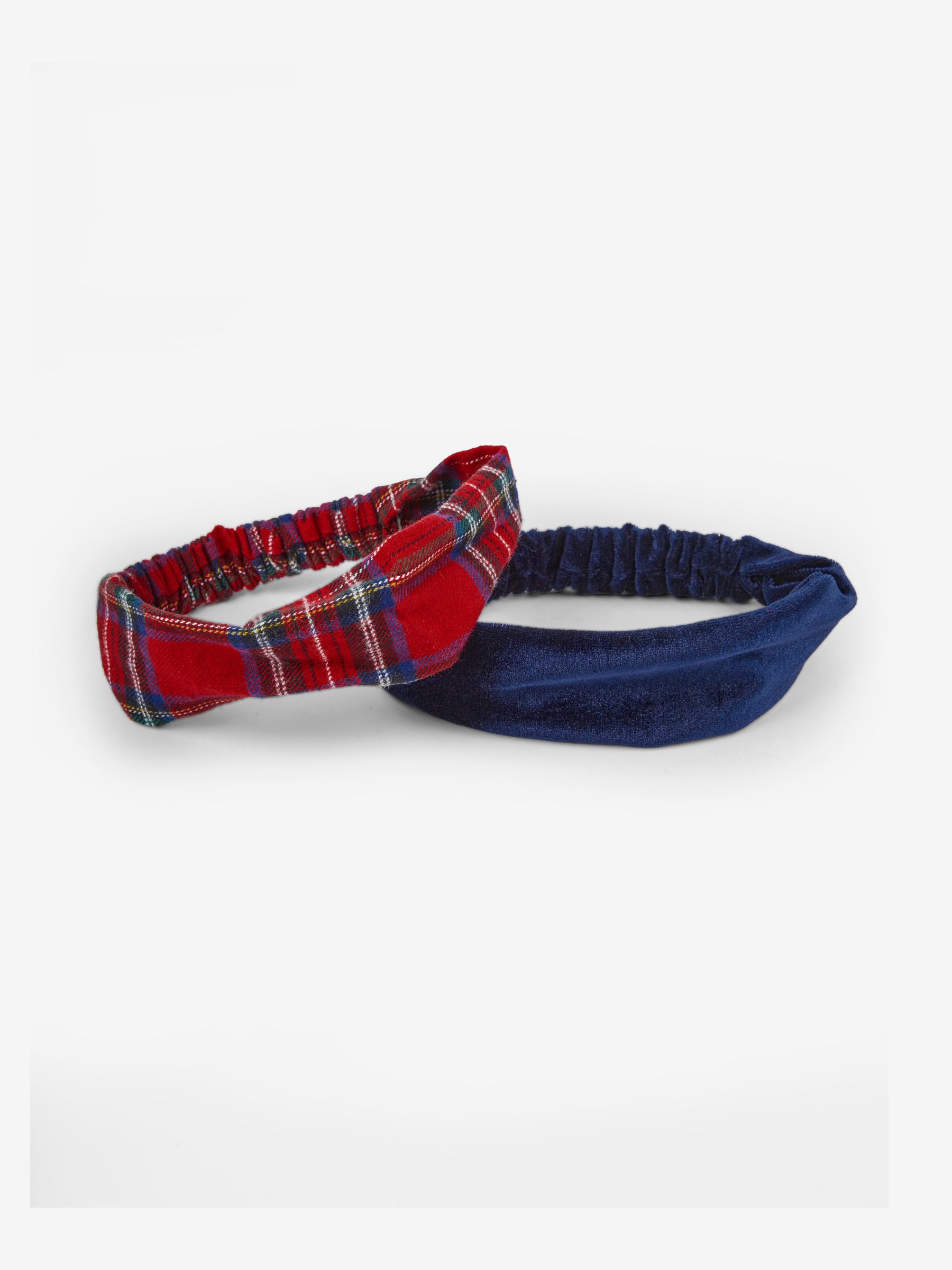 2-Pack Tartan Hairbands in Navy - Image 1 of 3