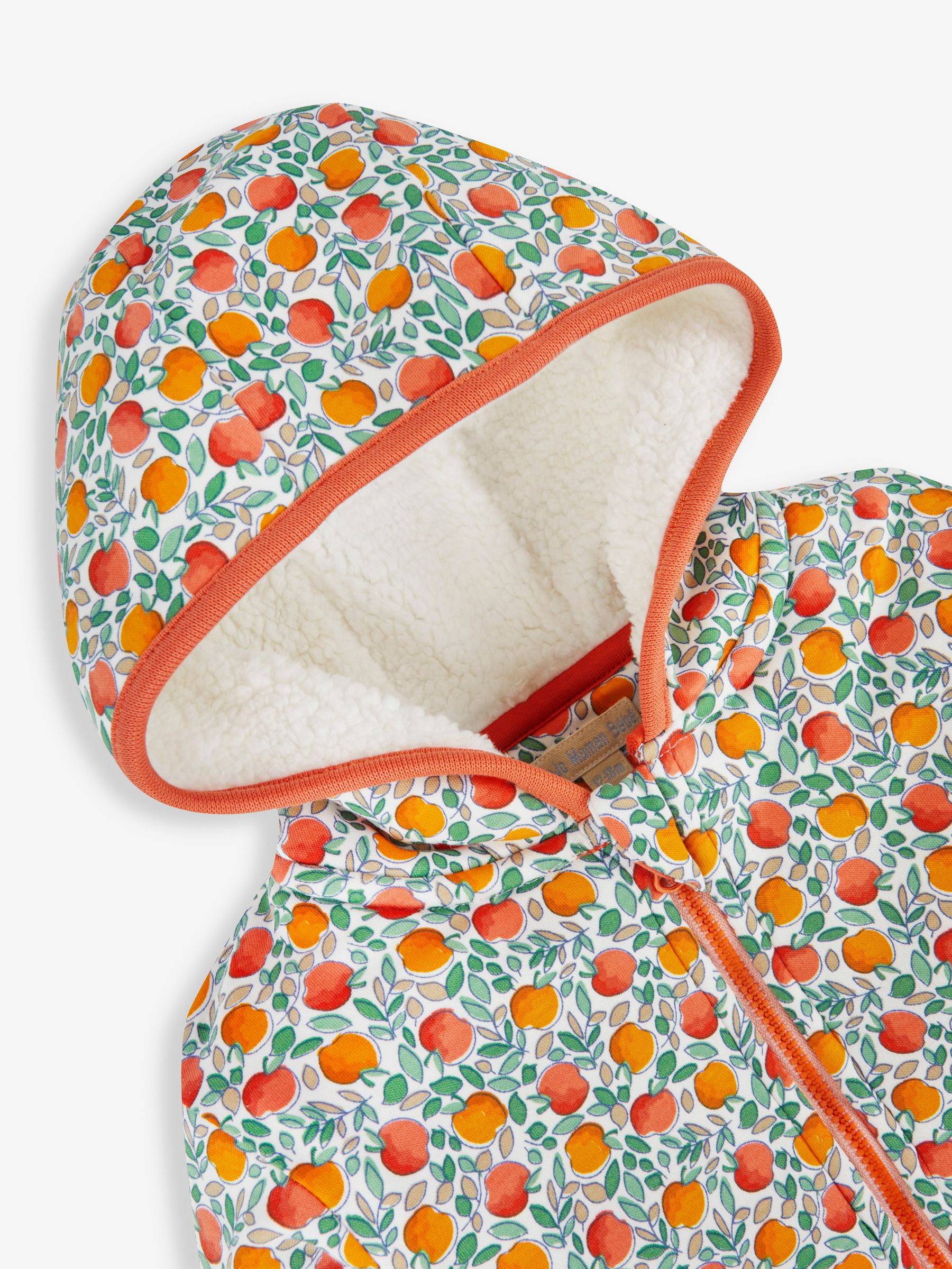 Rust Orange Floral Hedgehog Cosy Hoodie - Image 3 of 4