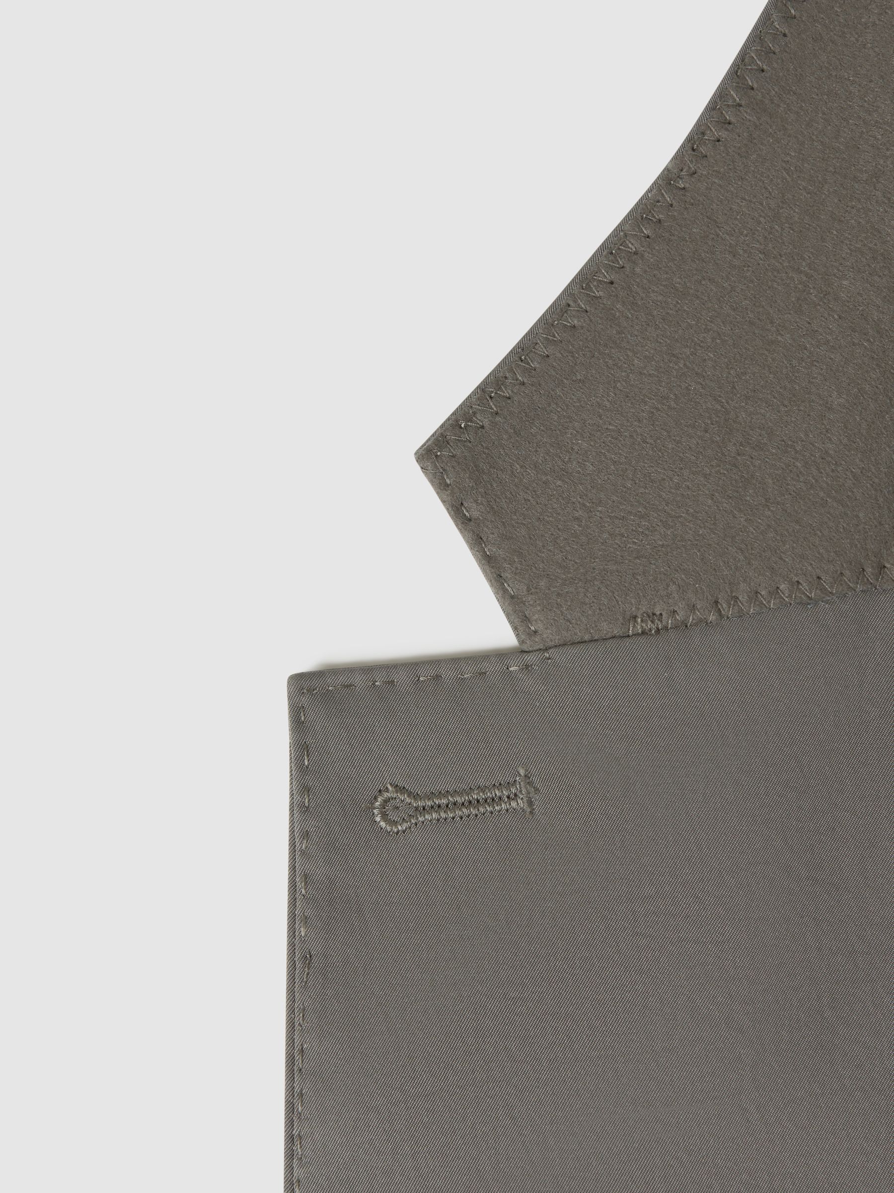 Single Breasted Technical Slim Fit Blazer in Khaki - Image 5 of 6