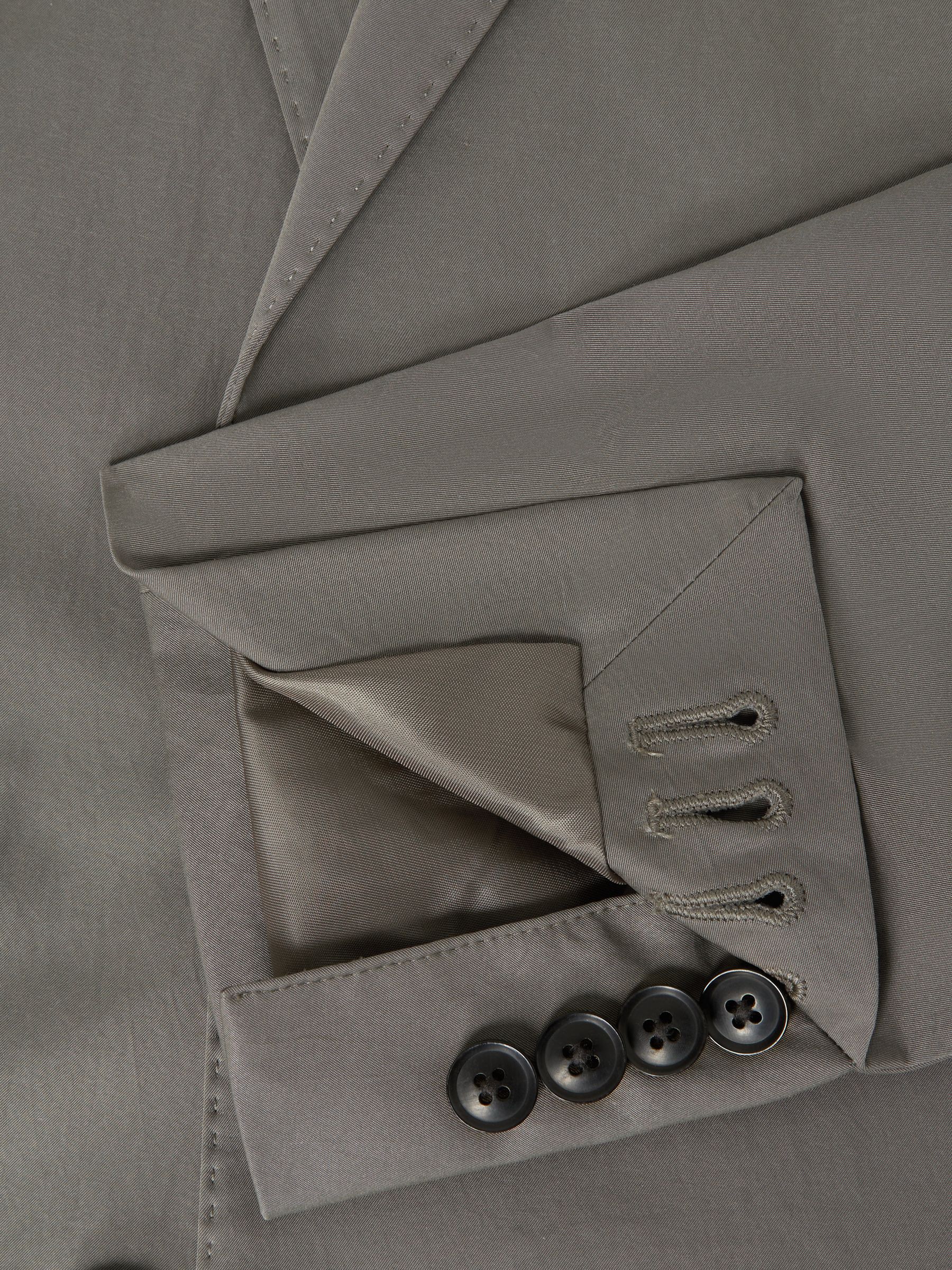 Single Breasted Technical Slim Fit Blazer in Khaki - Image 6 of 6