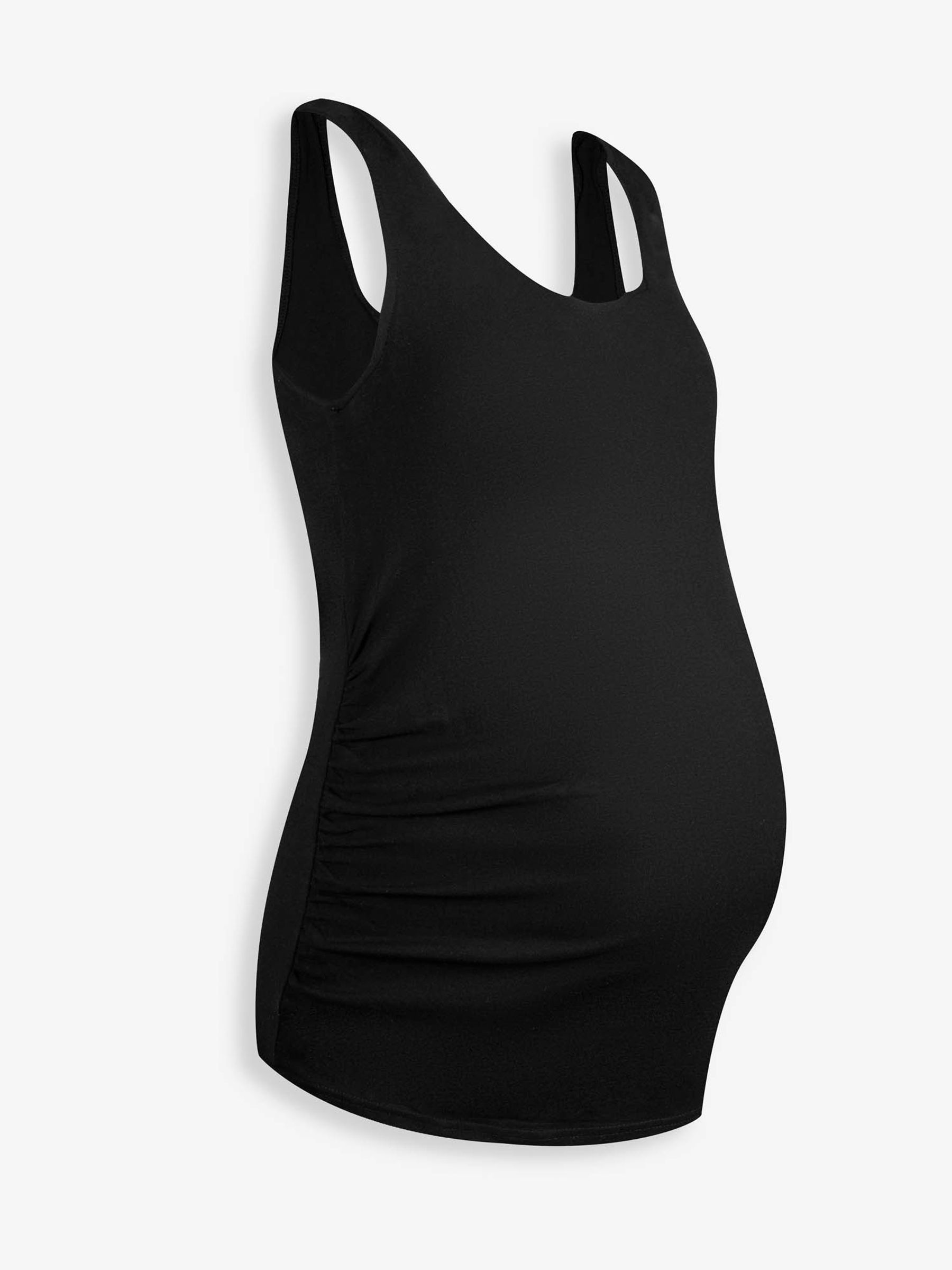 Black & White 2-Pack Ruched Maternity Vest Tops - Image 2 of 7