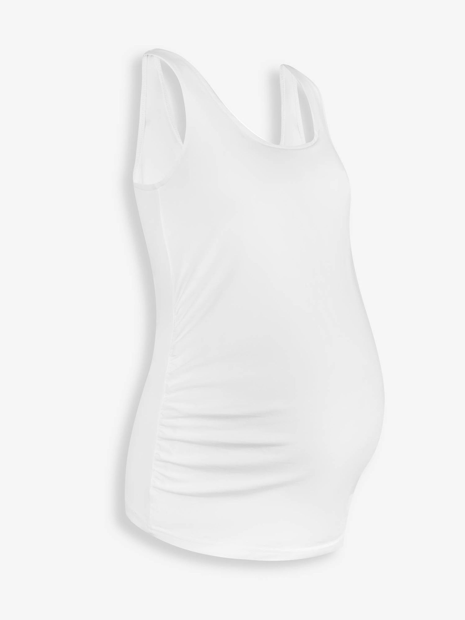 Black & White 2-Pack Ruched Maternity Vest Tops - Image 3 of 7
