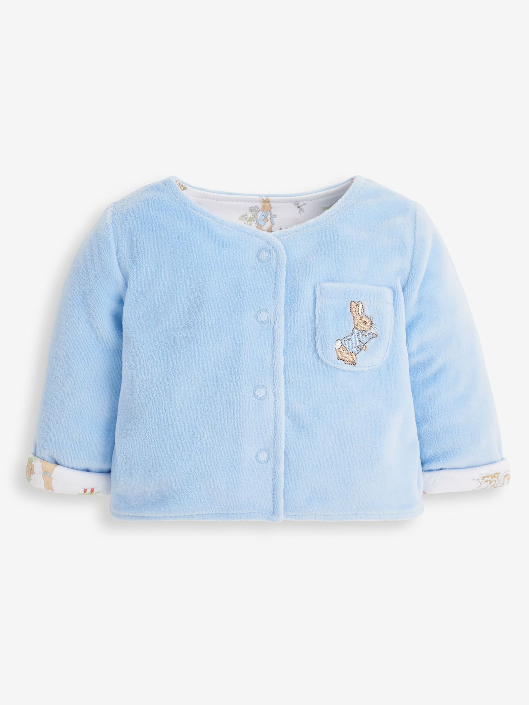 3-Piece Peter Rabbit Sleepsuit, Jacket & Hat Set in Blue - Image 4 of 8