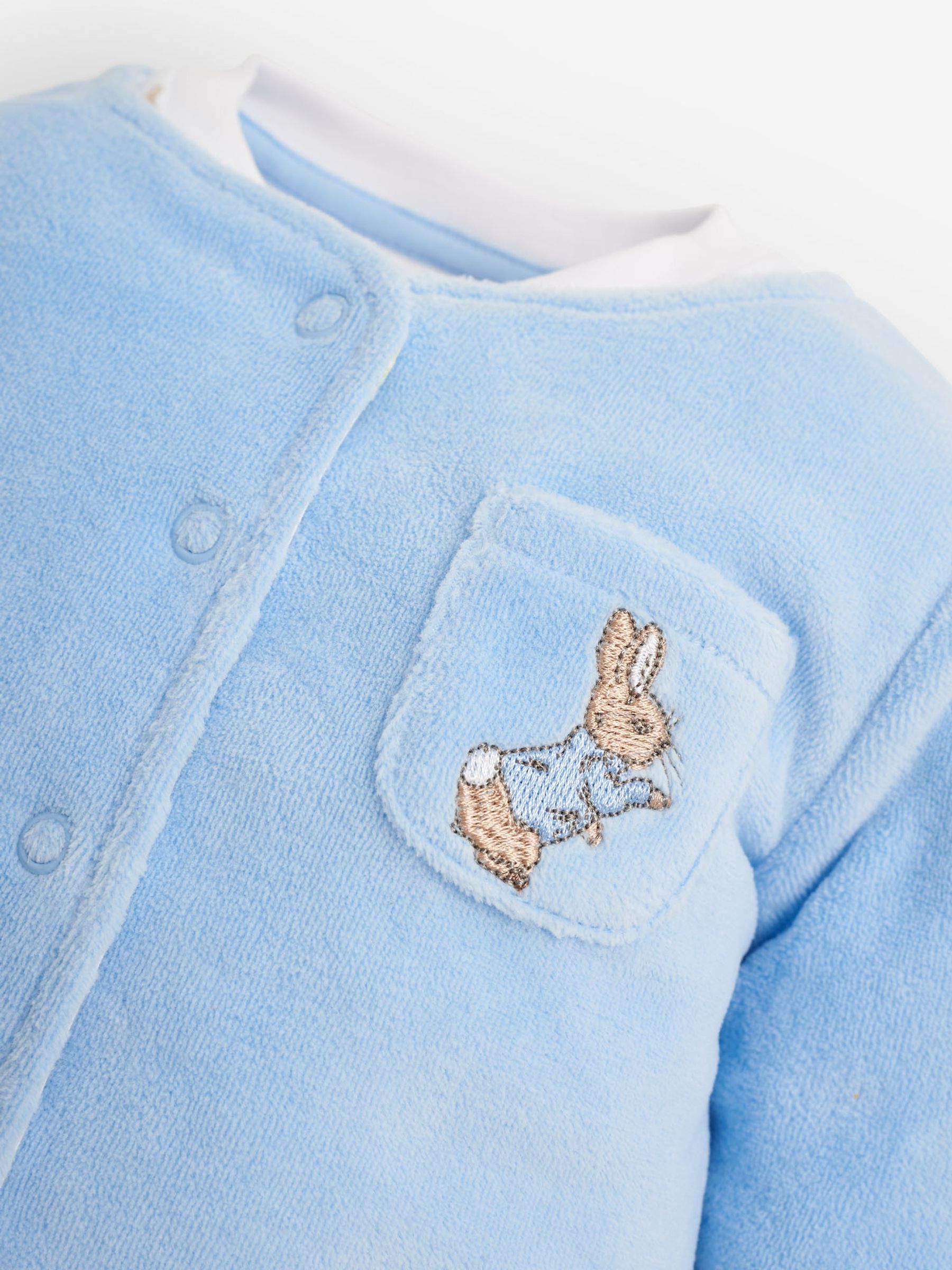3-Piece Peter Rabbit Sleepsuit, Jacket & Hat Set in Blue - Image 6 of 8