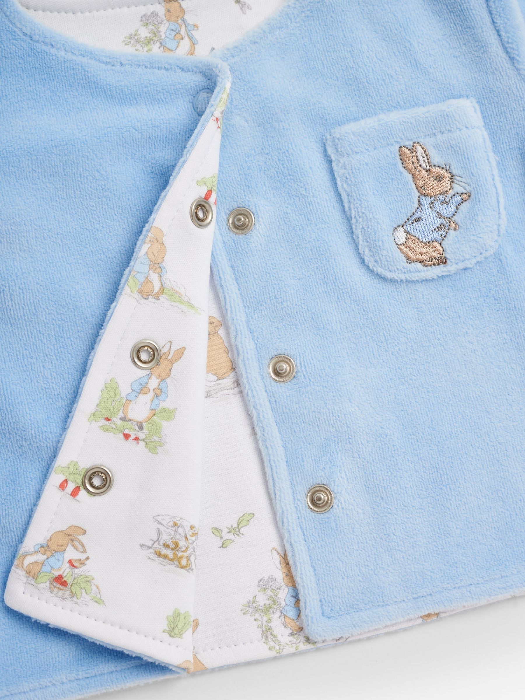 3-Piece Peter Rabbit Sleepsuit, Jacket & Hat Set in Blue - Image 7 of 8