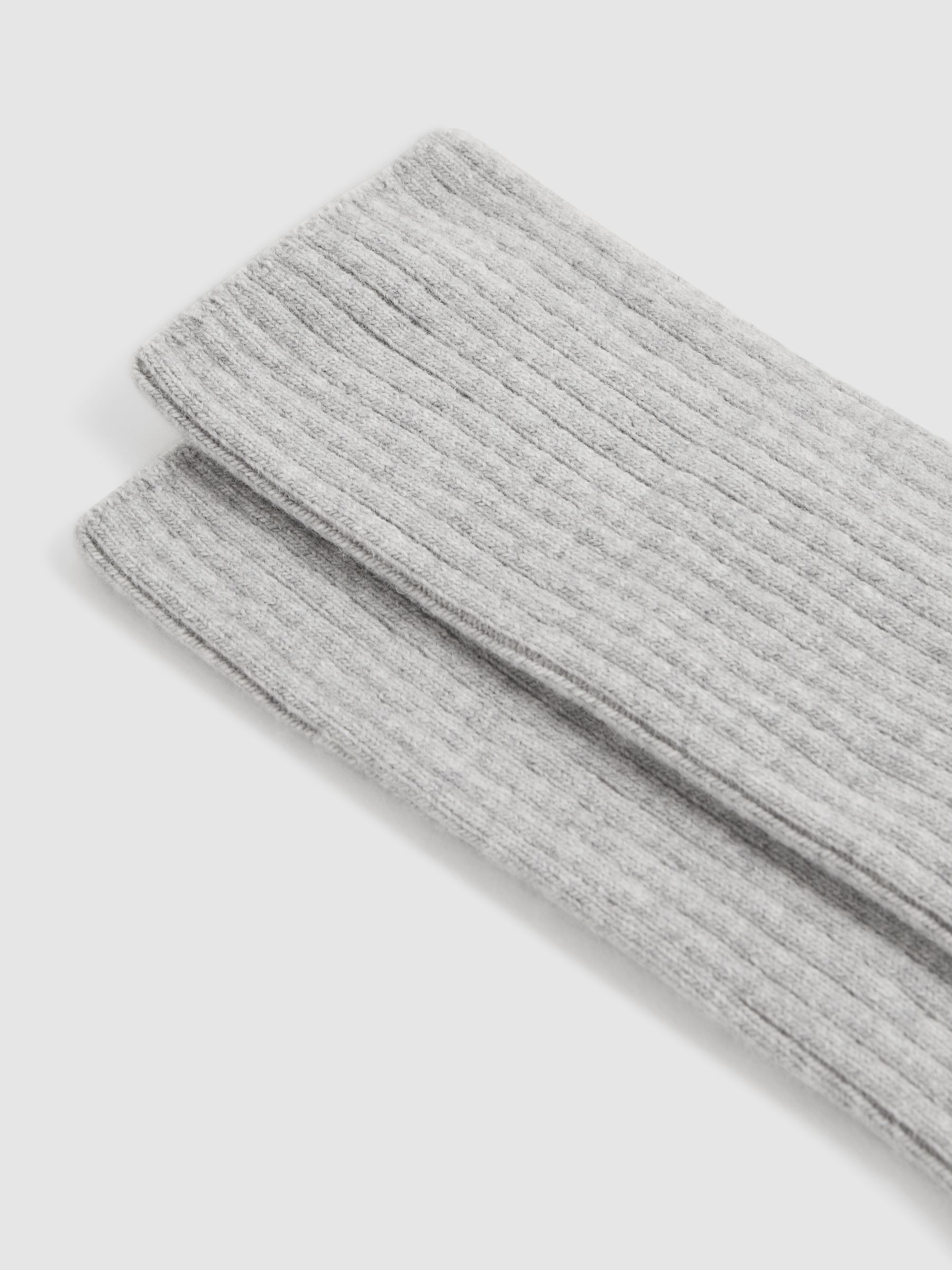Ribbed Wool Blend Socks in Ivory - Image 2 of 3