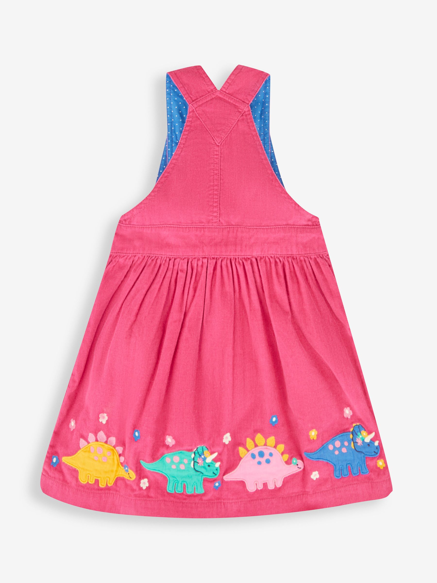 Raspberry Girls' Dino Appliqué Cord Pinafore Dress - Image 2 of 4