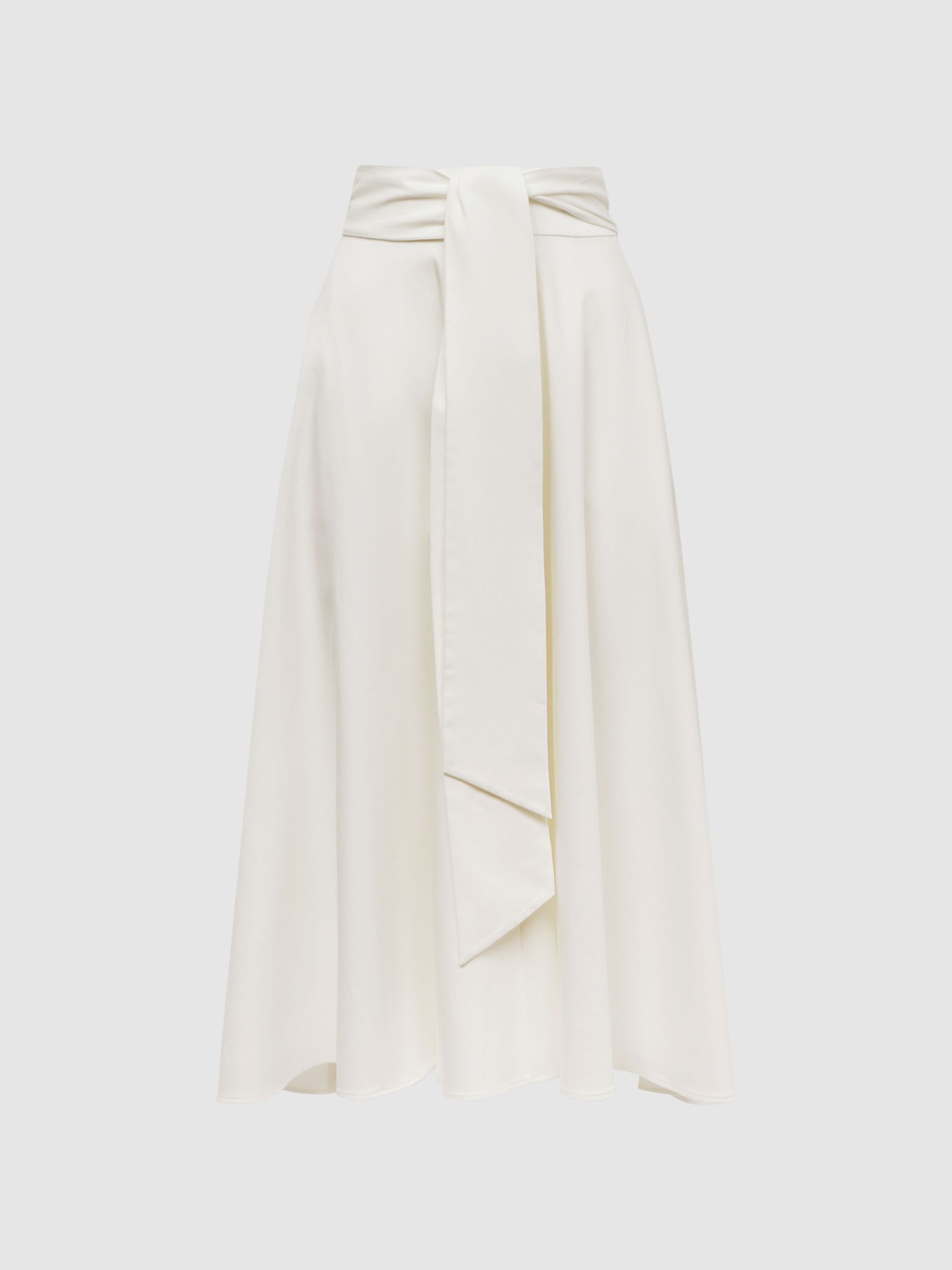 Fitted High Rise Midi Skirt in White - Image 2 of 6