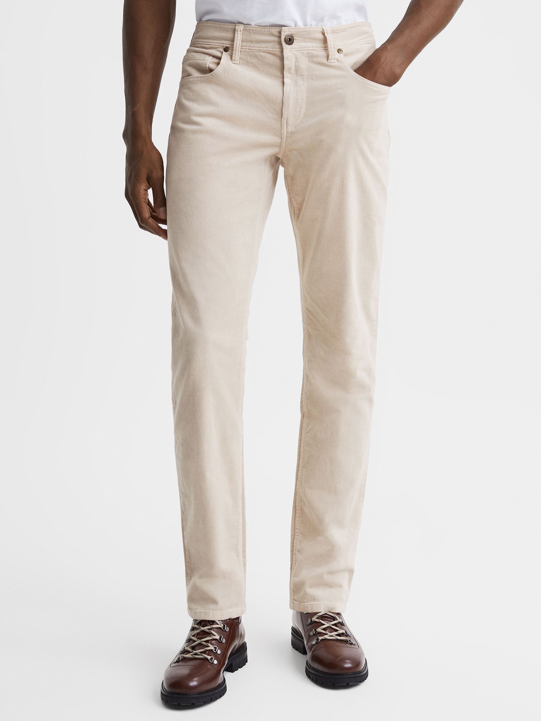 Paige Corduroy Jeans in Ivory Cream - Image 1 of 6