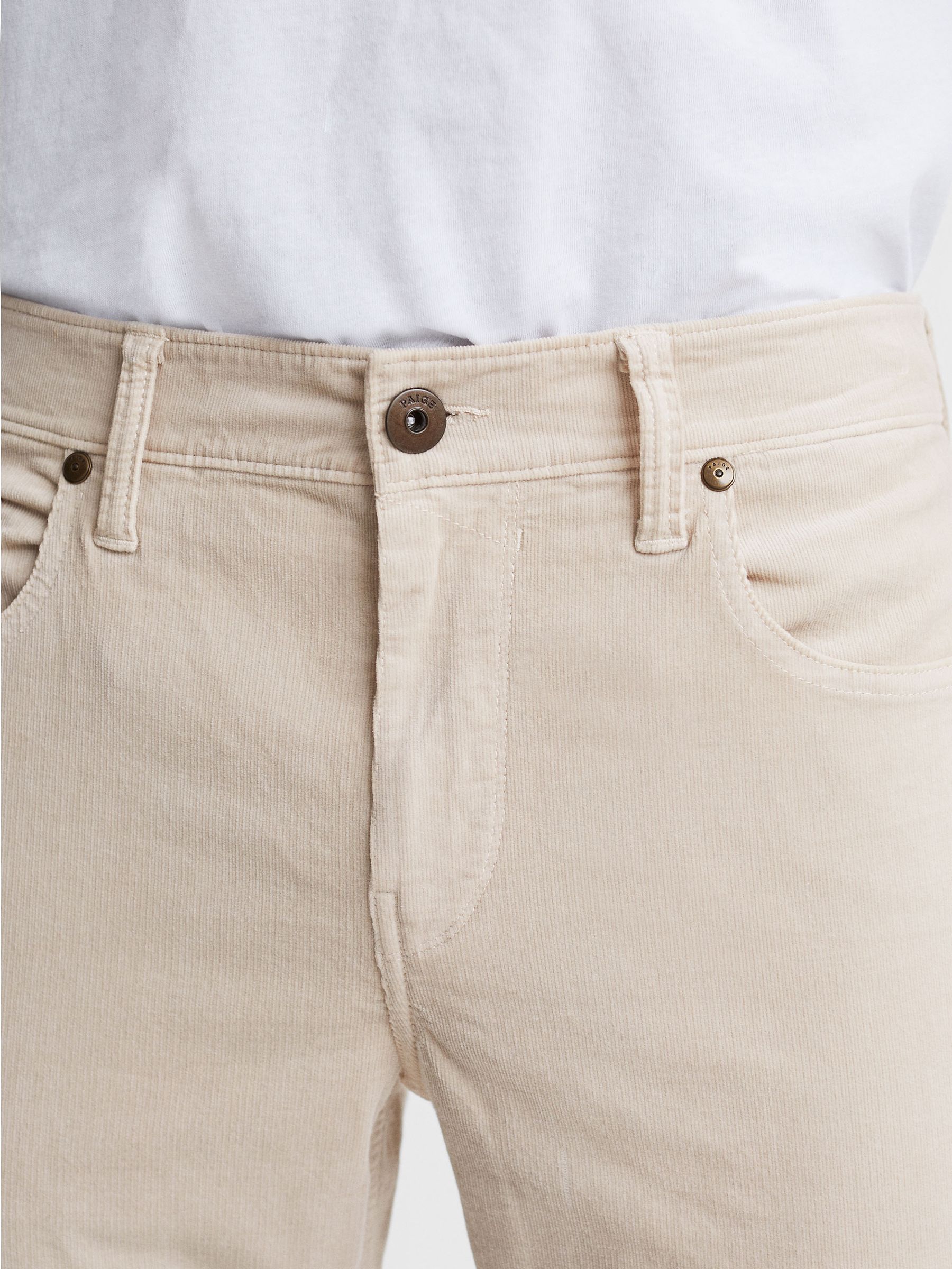Paige Corduroy Jeans in Ivory Cream - Image 4 of 6