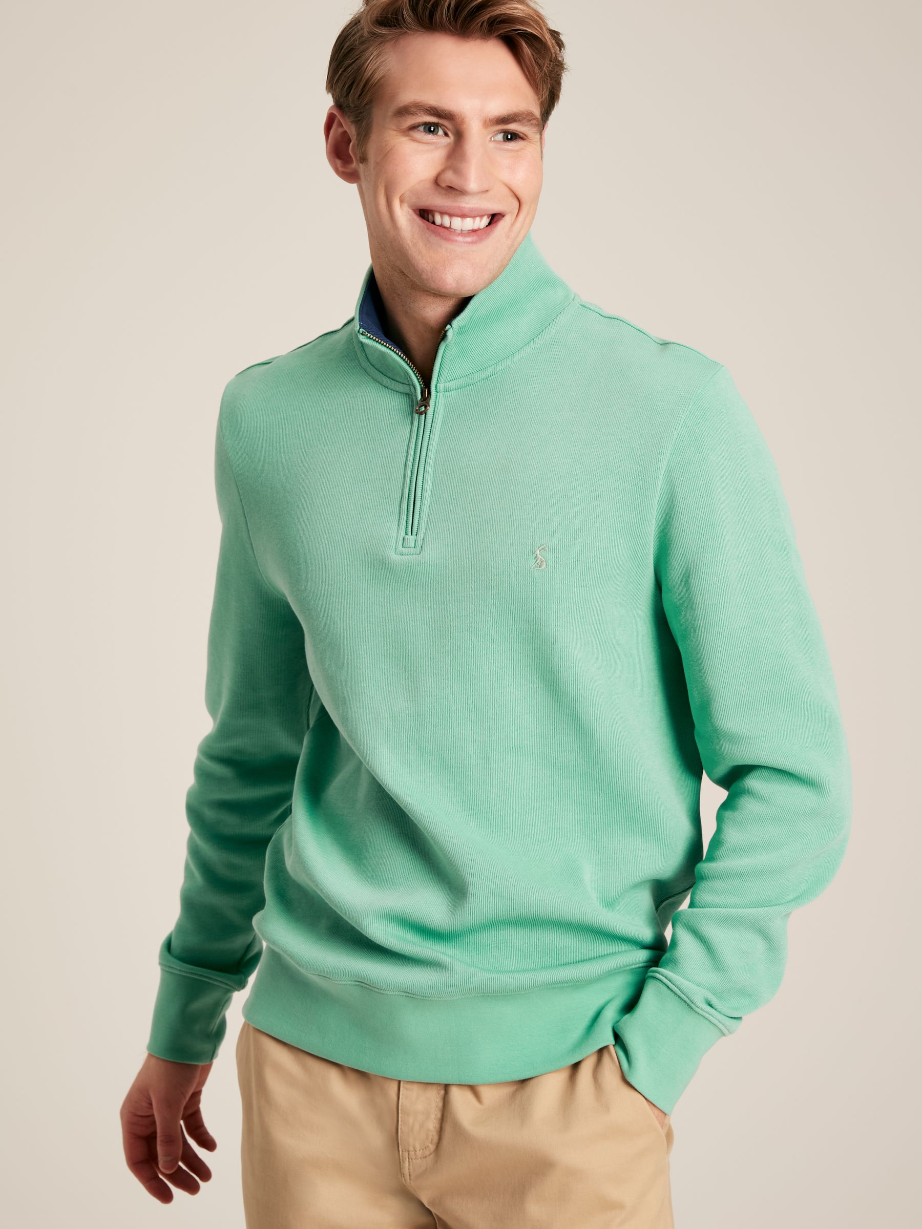 Alistair Green Quarter Zip Cotton Sweatshirt - Image 1 of 6