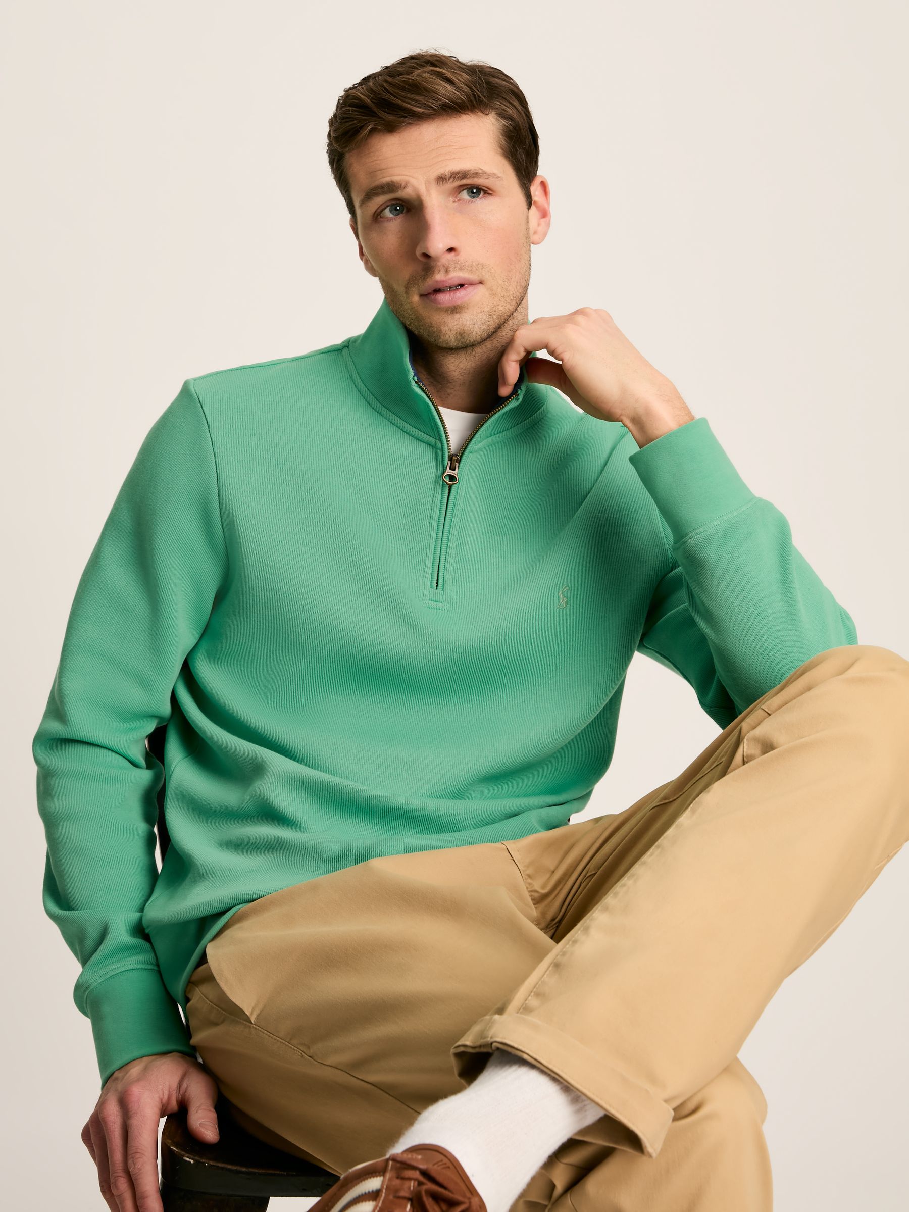 Alistair Green Quarter Zip Cotton Sweatshirt - Image 4 of 6