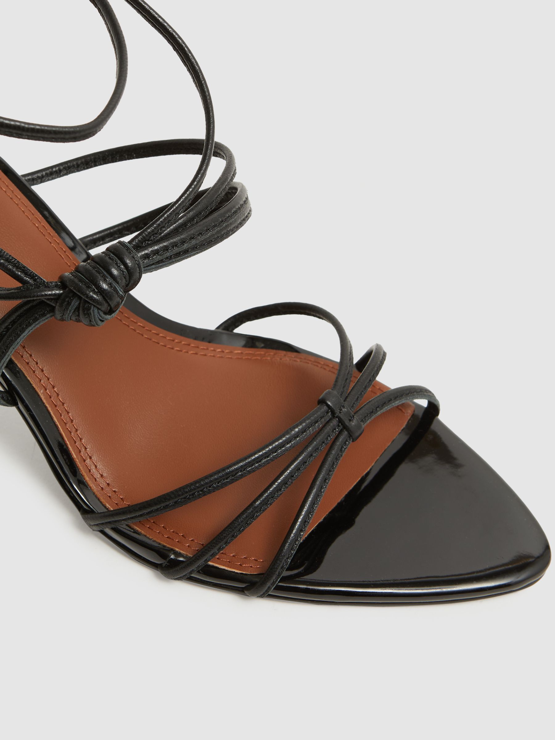 Leather Strappy Heels in Black - Image 5 of 5