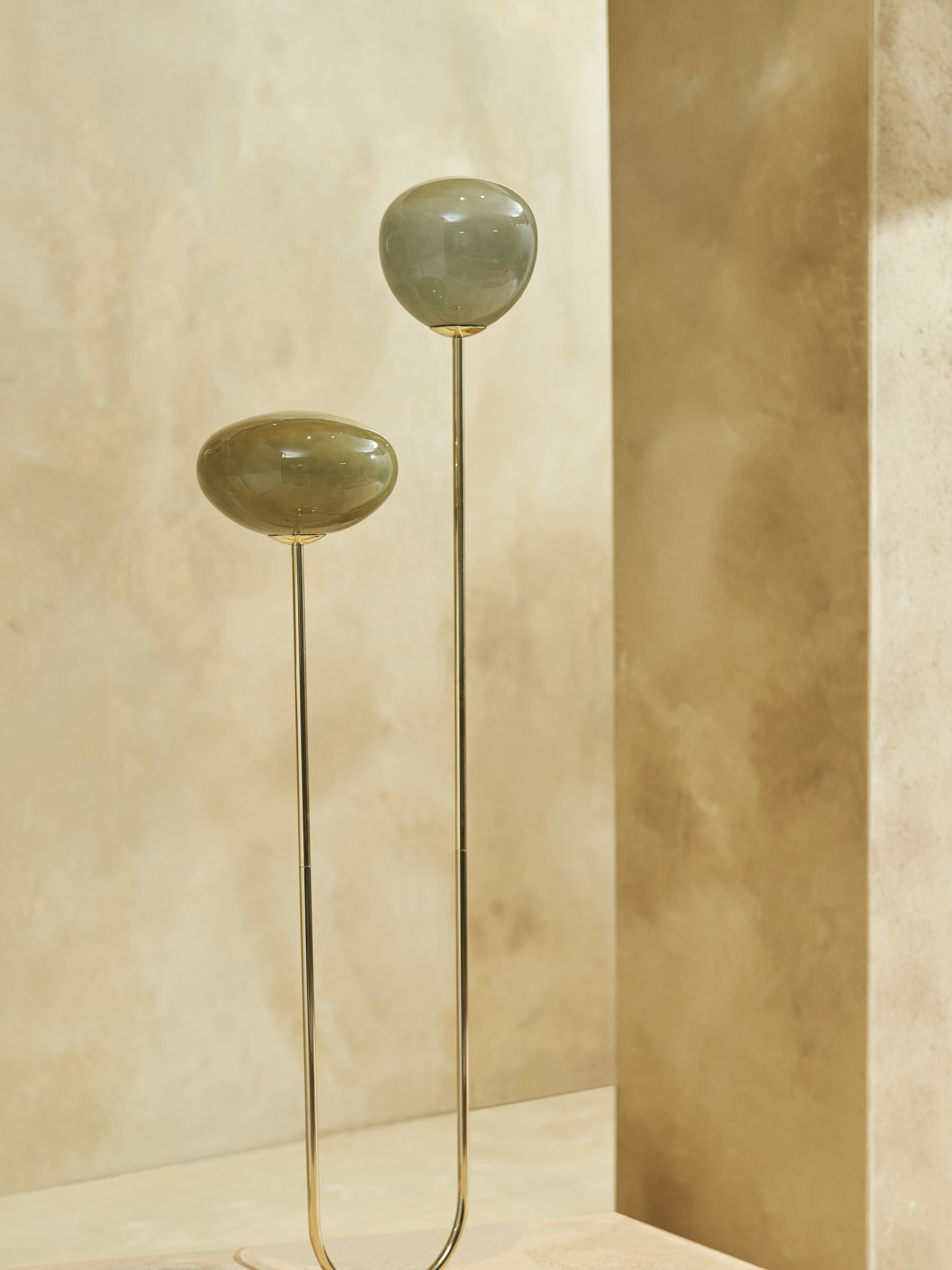 Adrianne Floor Lamp in Green Glass - Image 1 of 6