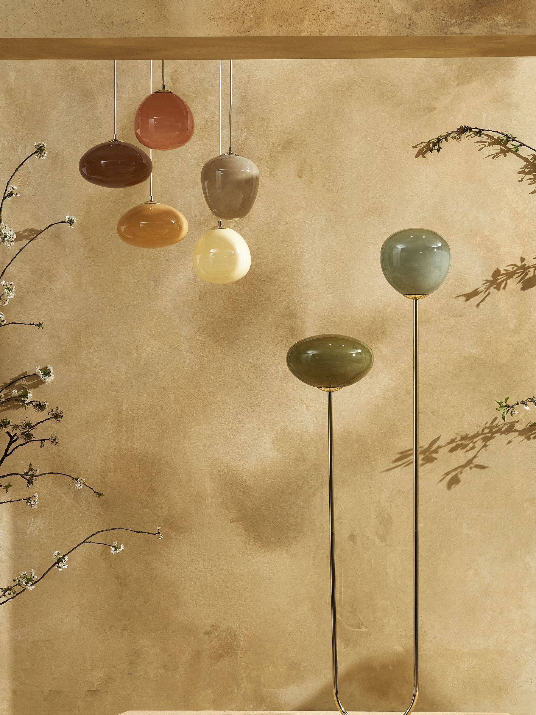 Adrianne Floor Lamp in Green Glass - Image 2 of 6