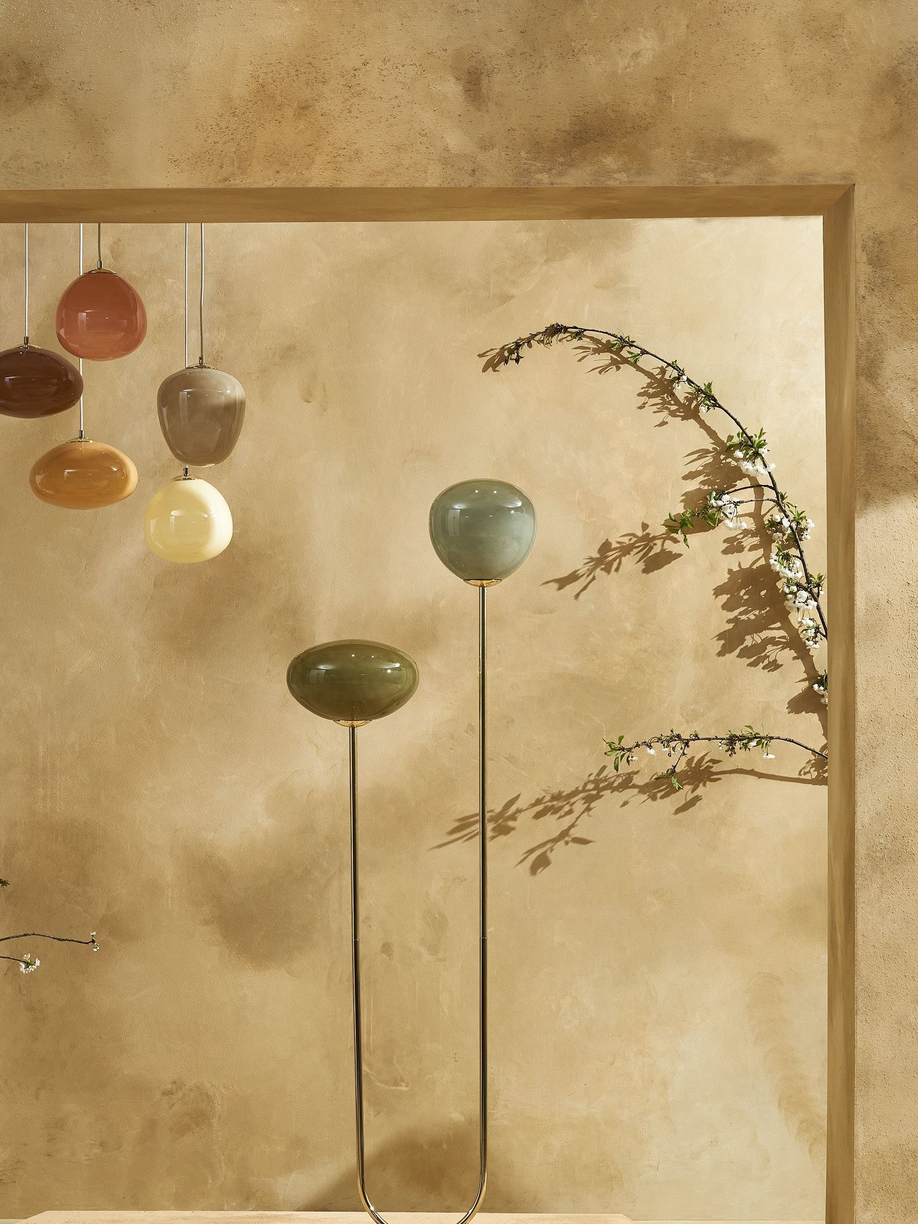 Adrianne Floor Lamp in Green Glass - Image 3 of 6