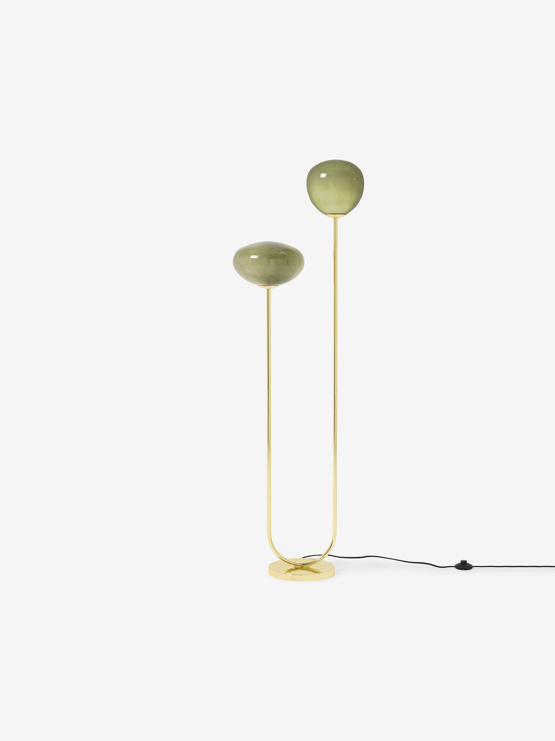 Adrianne Floor Lamp in Green Glass - Image 4 of 6