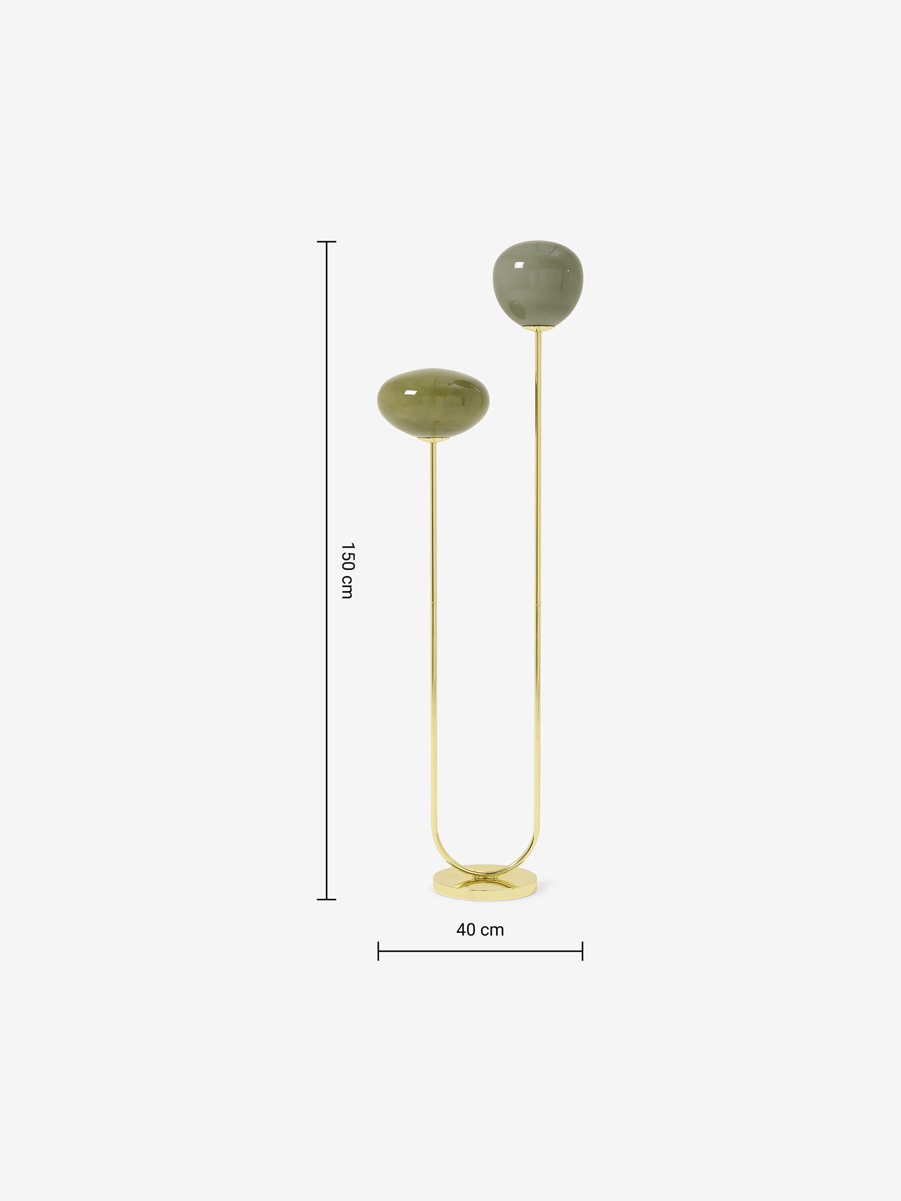 Adrianne Floor Lamp in Green Glass - Image 6 of 6