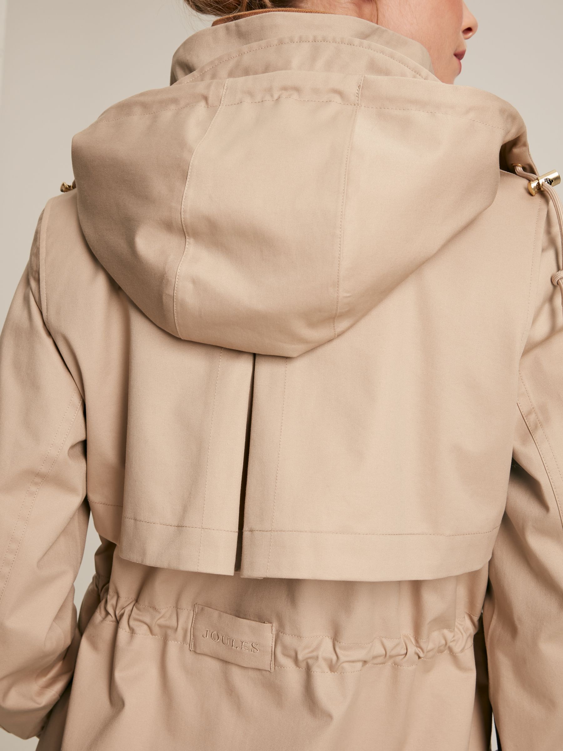 Harpsden Beige Waterproof Long Raincoat with Hood - Image 6 of 15