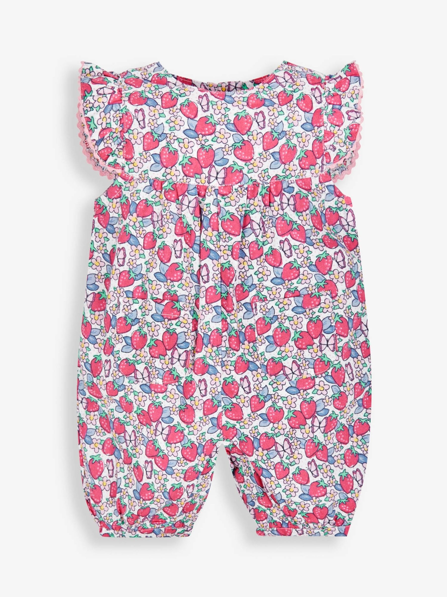 Pink Strawberry Print Pretty Sunsuit - Image 1 of 2