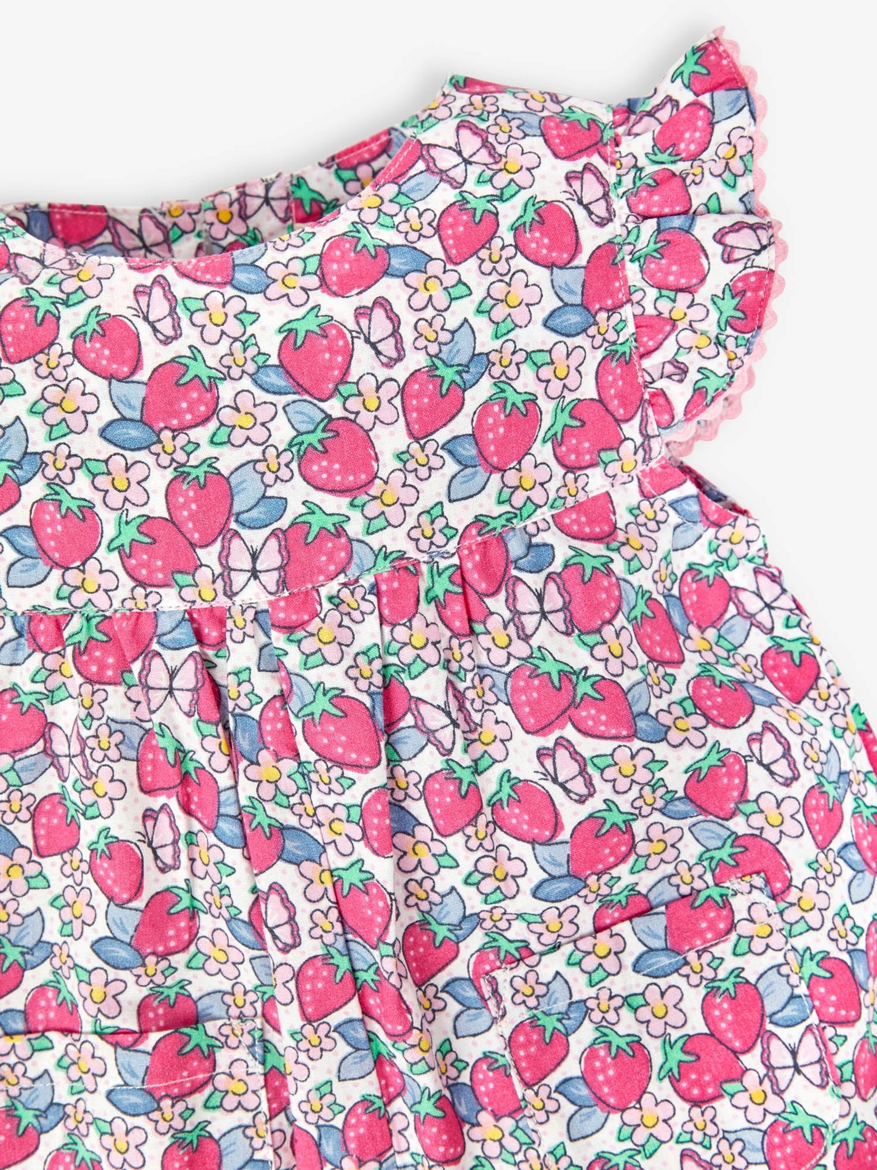 Pink Strawberry Print Pretty Sunsuit - Image 2 of 2