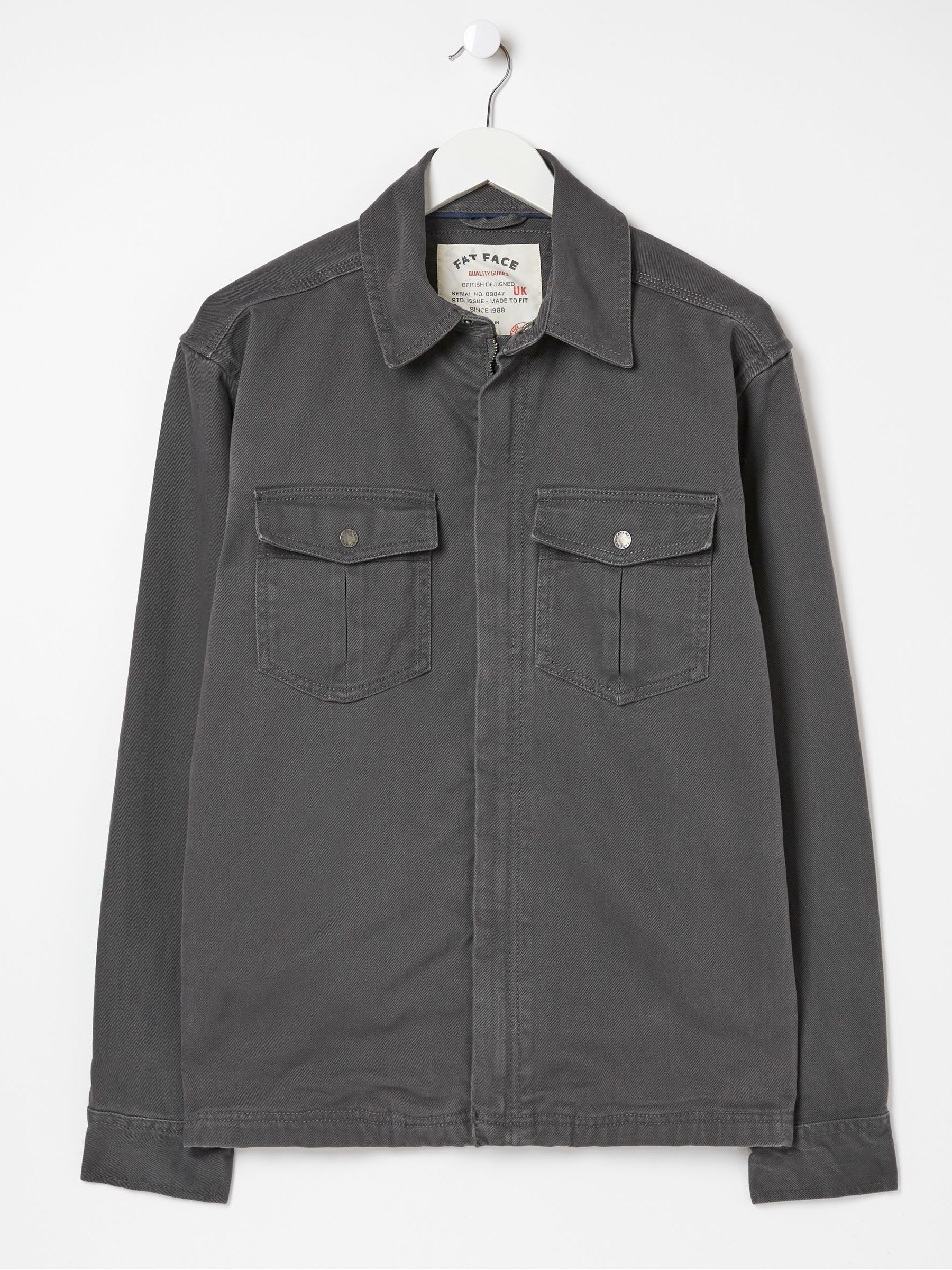 Grey Bowd Zip Front Overshirt - Image 4 of 4