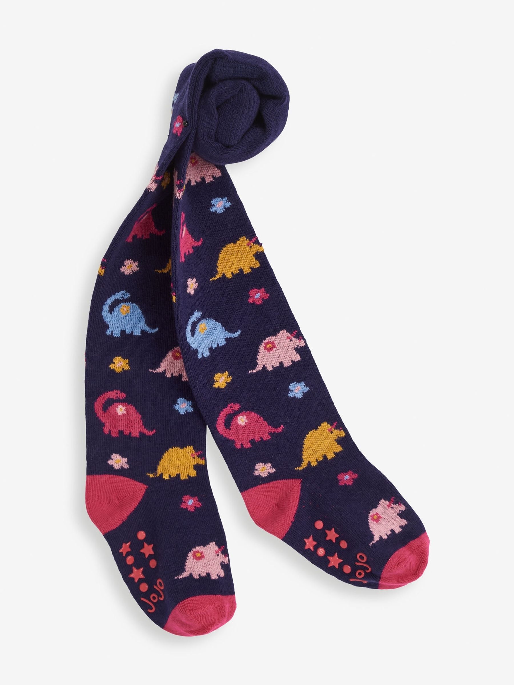 Navy Girls' Dinosaur Cotton Rich Tights - Image 1 of 1