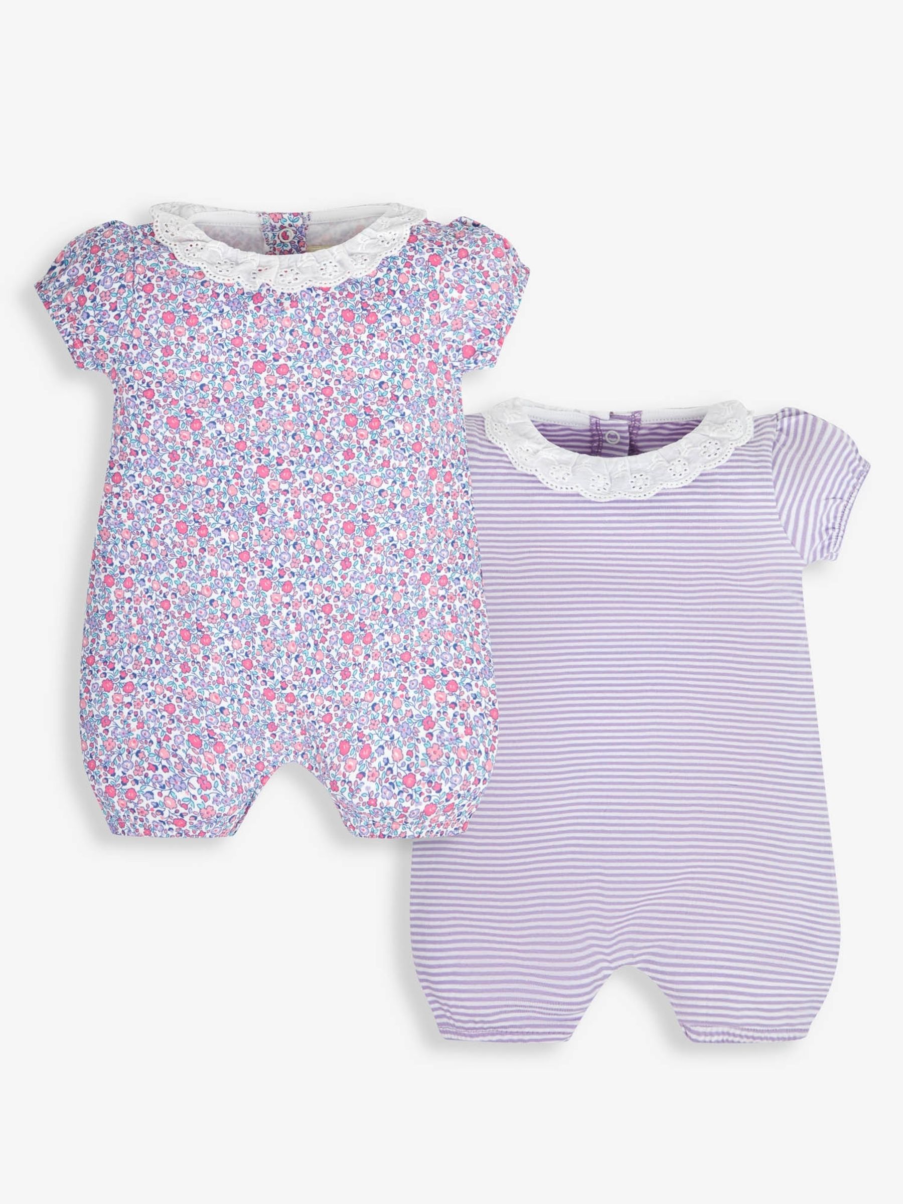 Pink Pastel Ditsy Floral 2-Pack Pretty Baby Rompers - Image 1 of 5