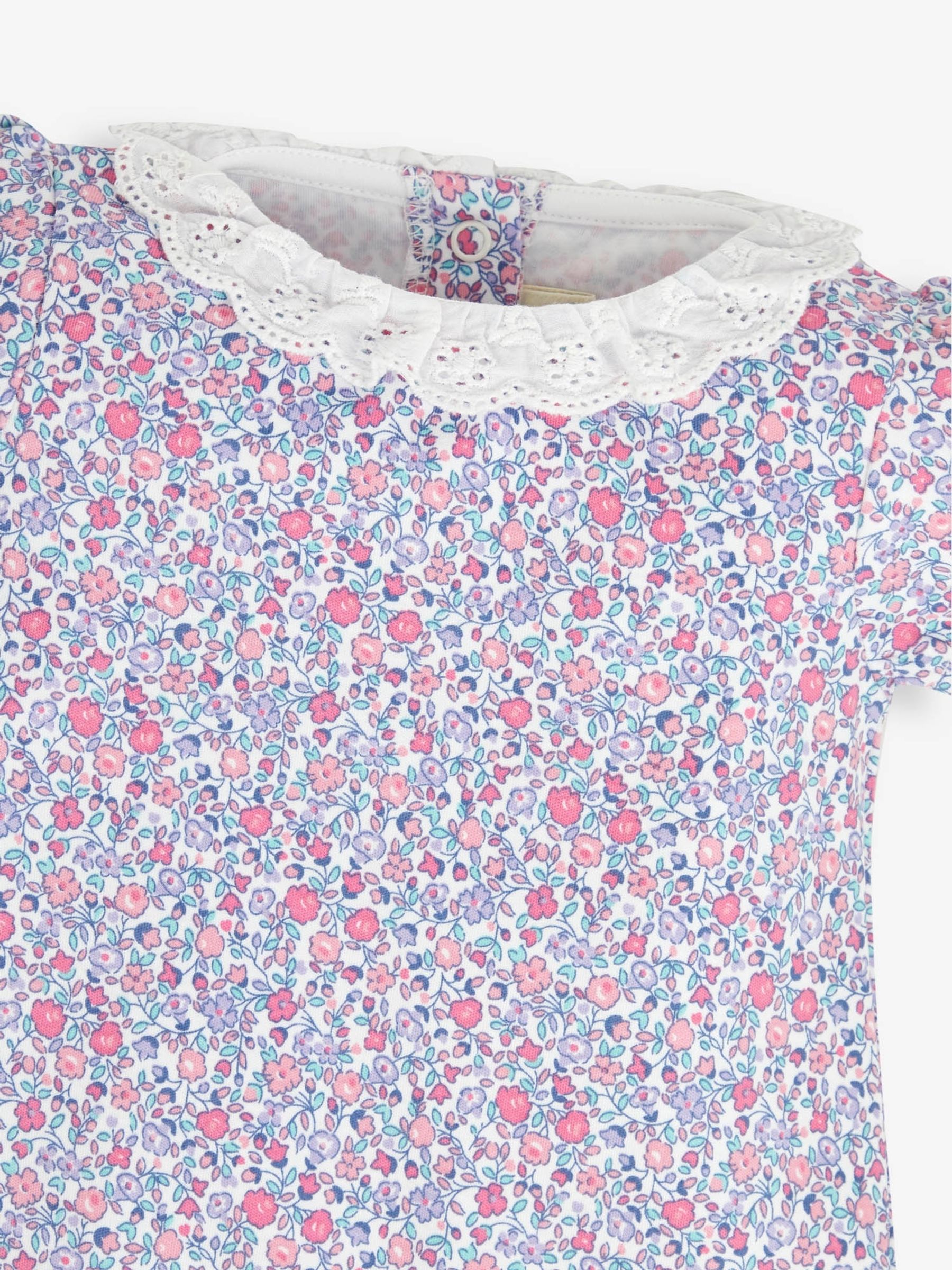 Pink Pastel Ditsy Floral 2-Pack Pretty Baby Rompers - Image 4 of 5