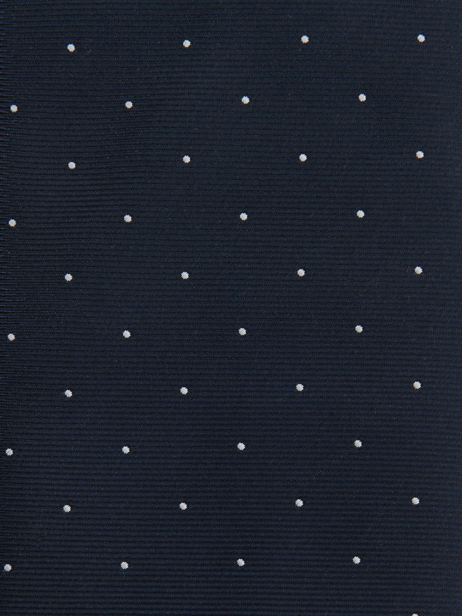 Polka Dot Silk Tie in Navy - Image 5 of 5