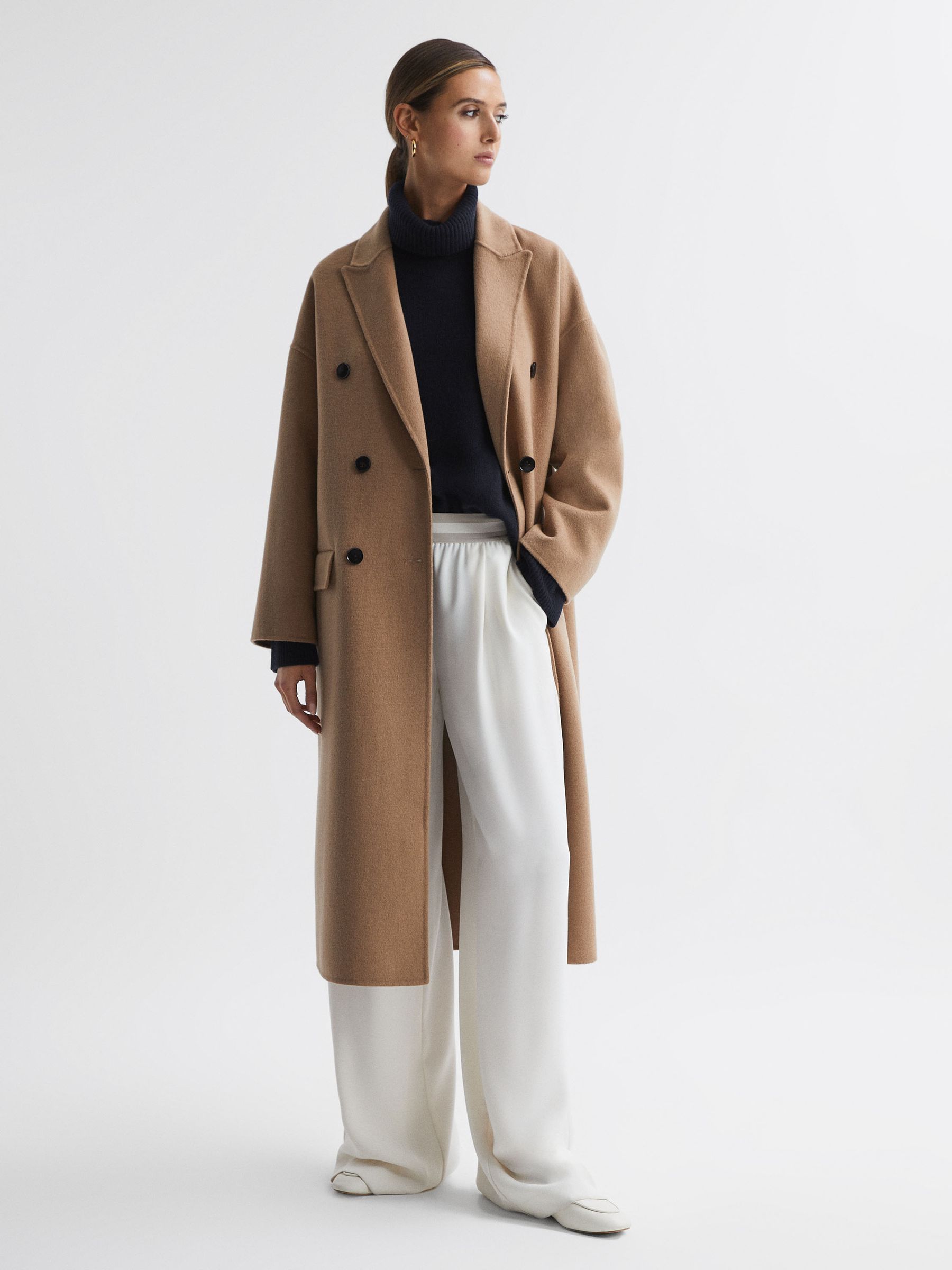 Wool-Cashmere Roll-Neck Jumper in Navy - Image 3 of 8