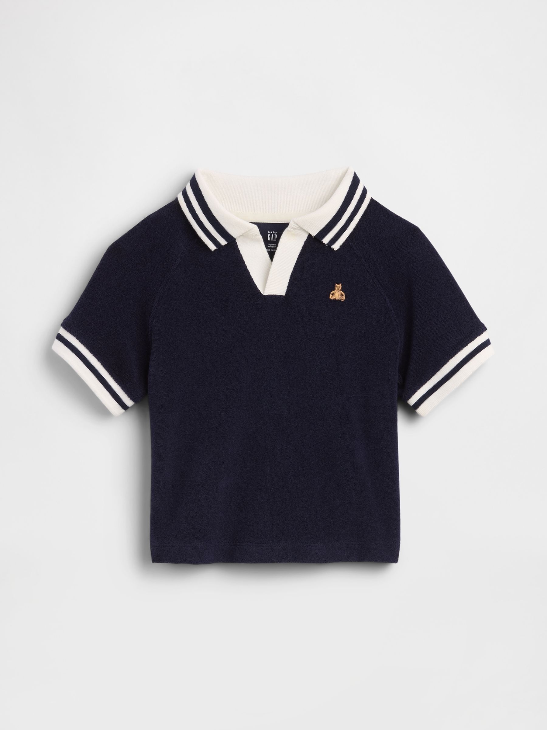 Navy Towel Terry Polo Shirt - Image 1 of 2