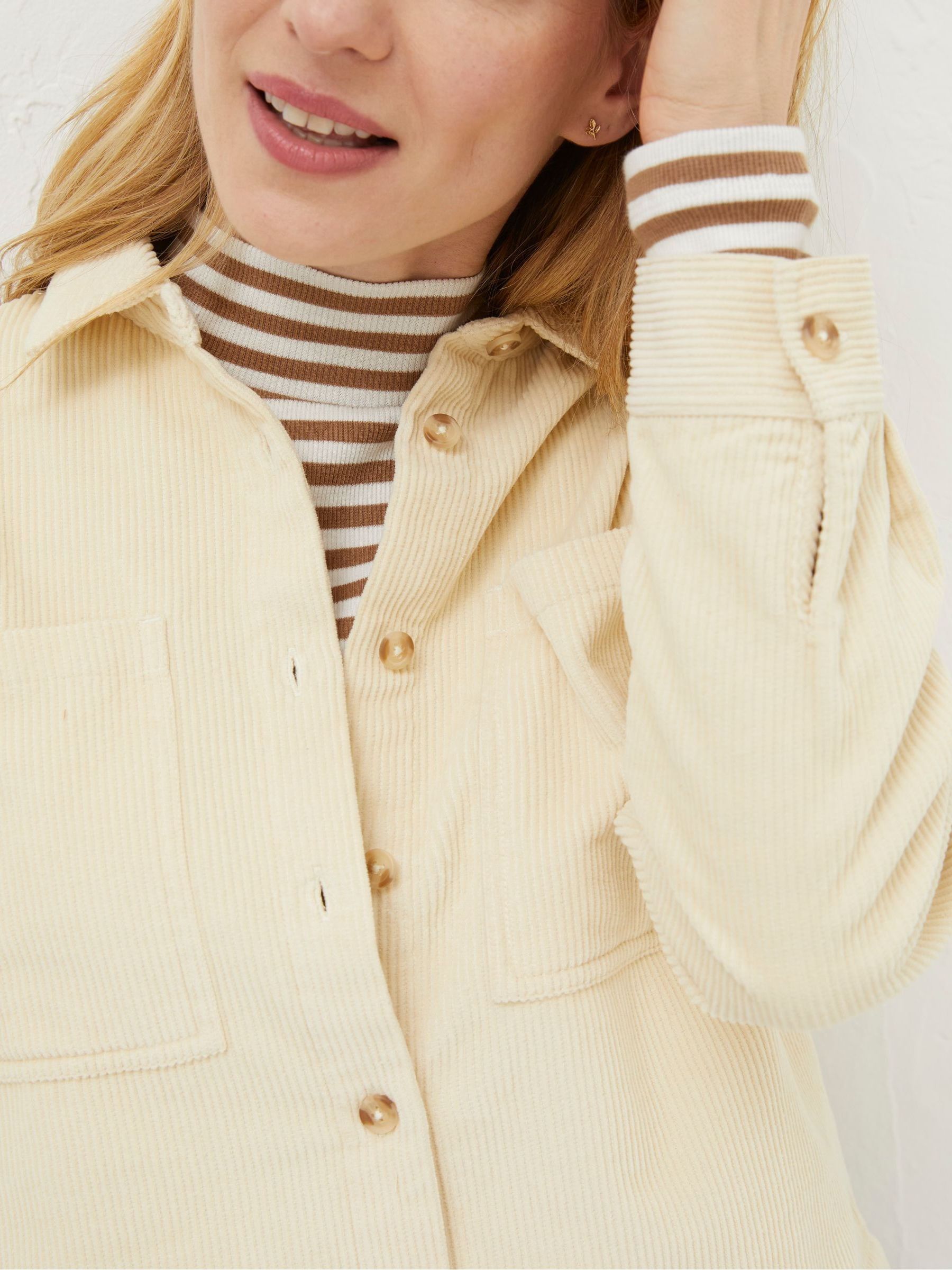 Cream Combe Relaxed Cord Shirt - Image 4 of 4