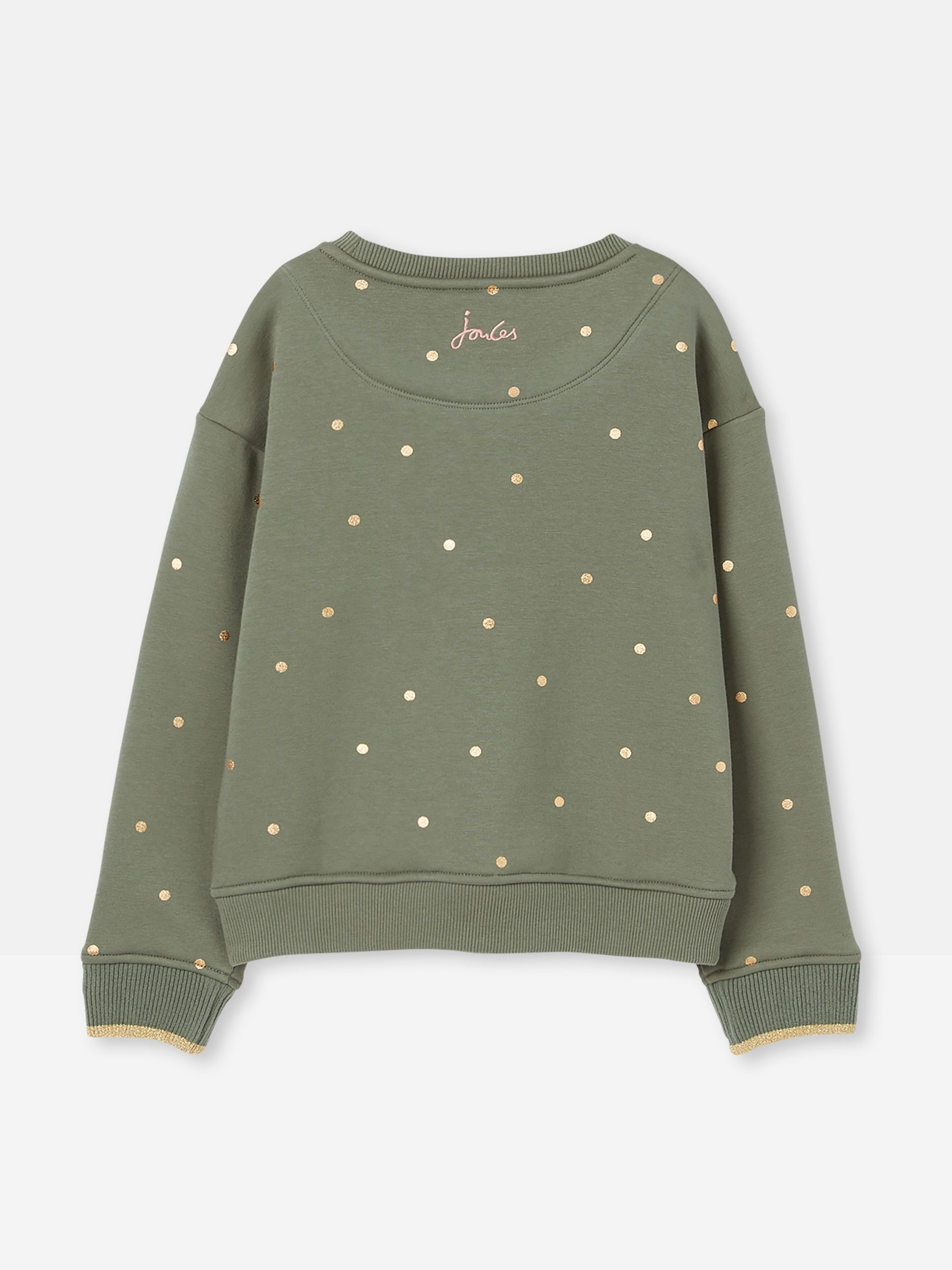 Mackenzie Khaki Green Embroidered Artwork Crew Neck Sweatshirt - Image 2 of 5